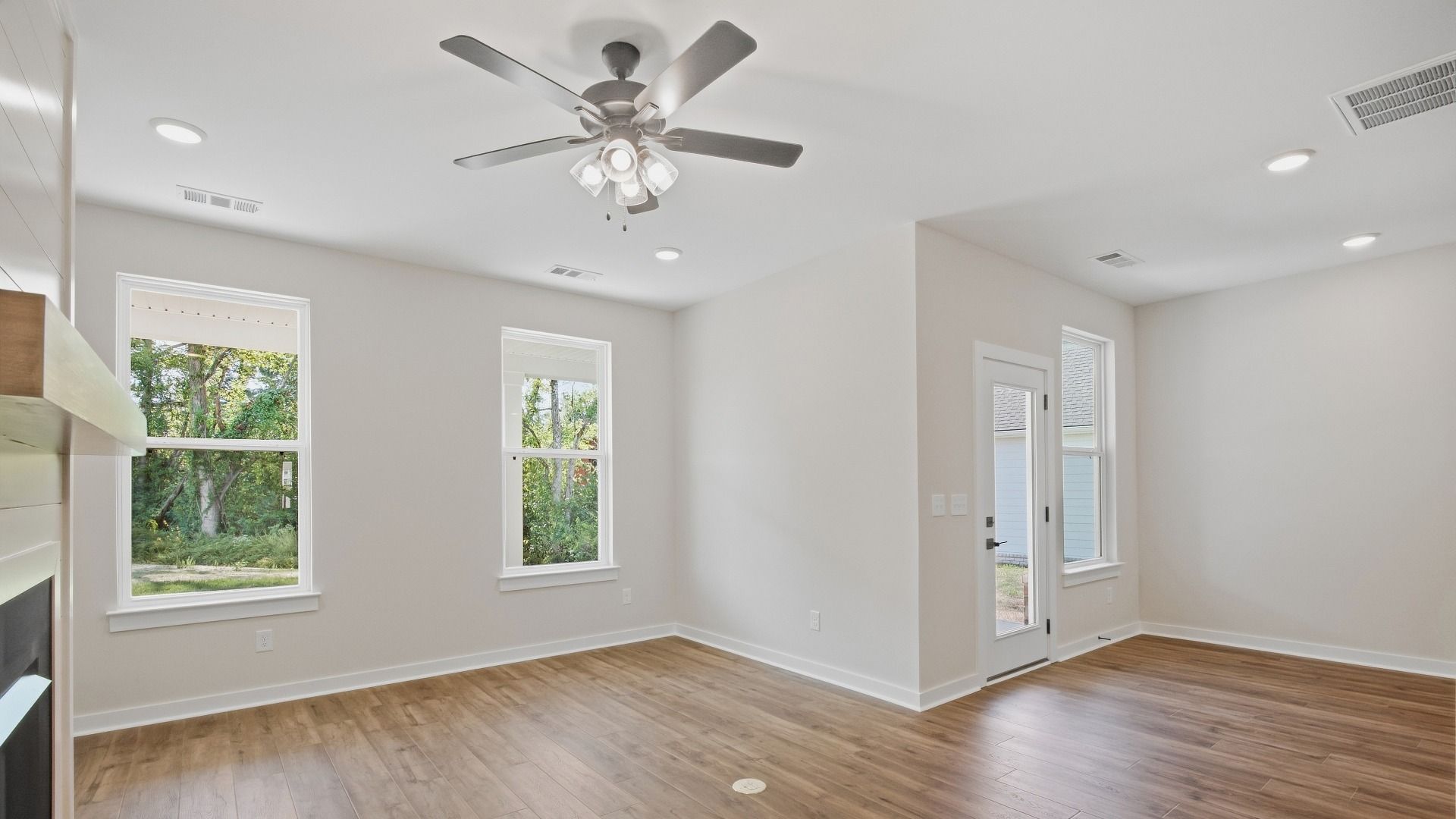 Gathering area next to backyard door