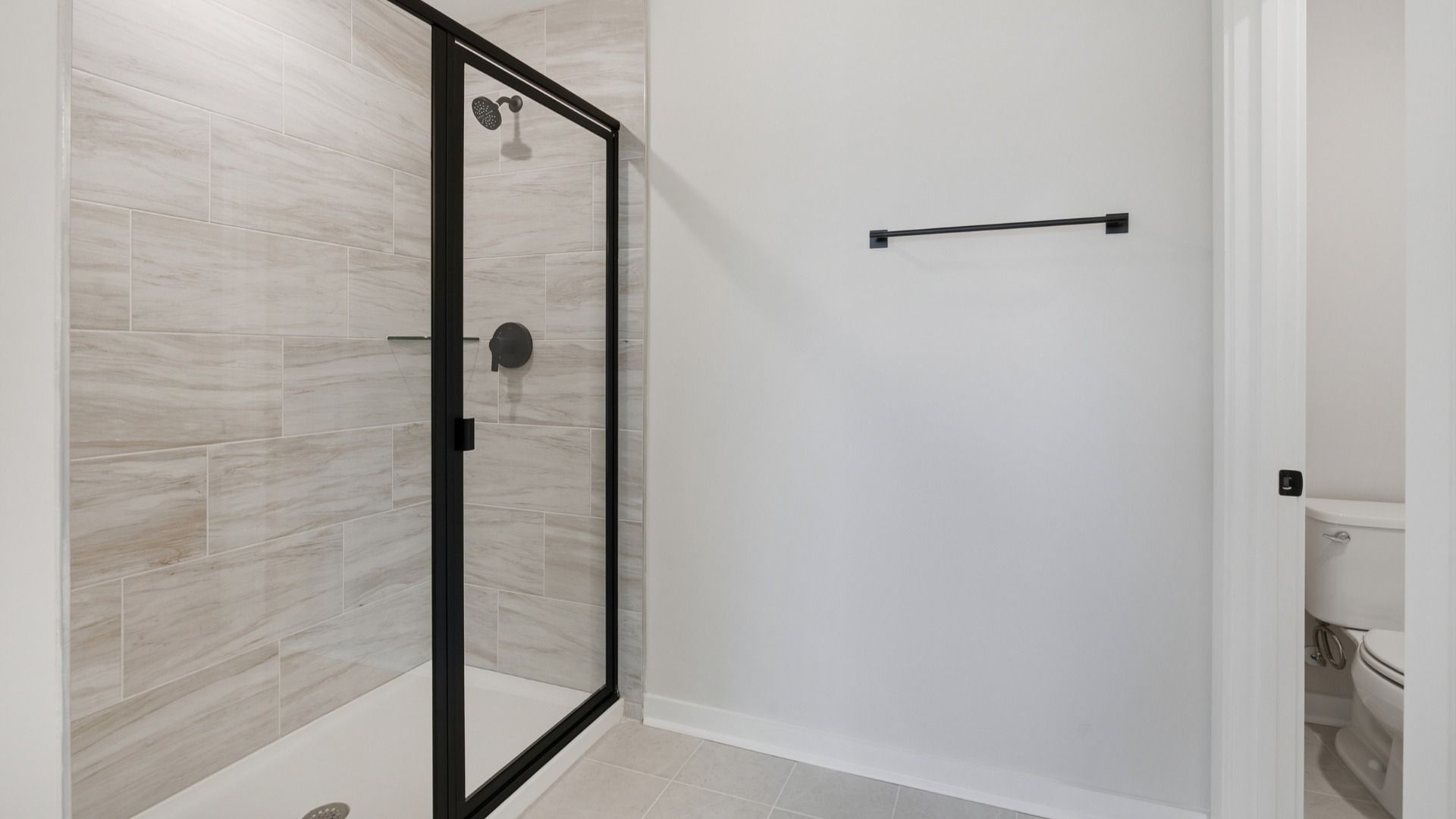 Shower in primary bathroom