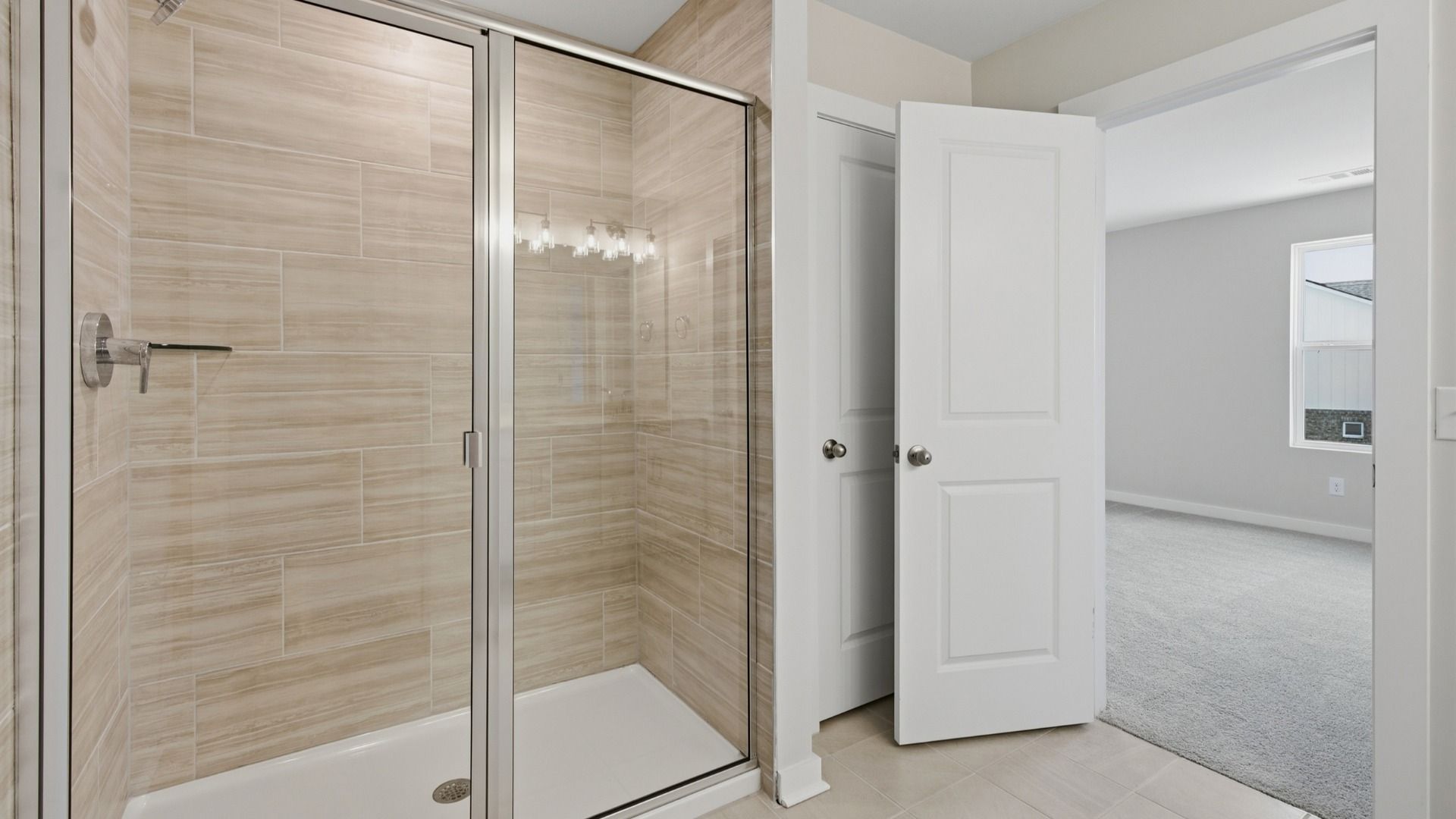 Shower in primary bedroom