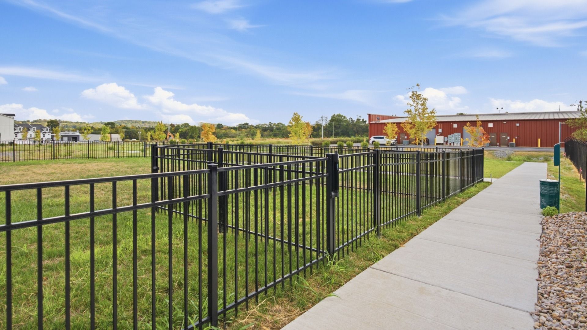 Spacious dog park in the community