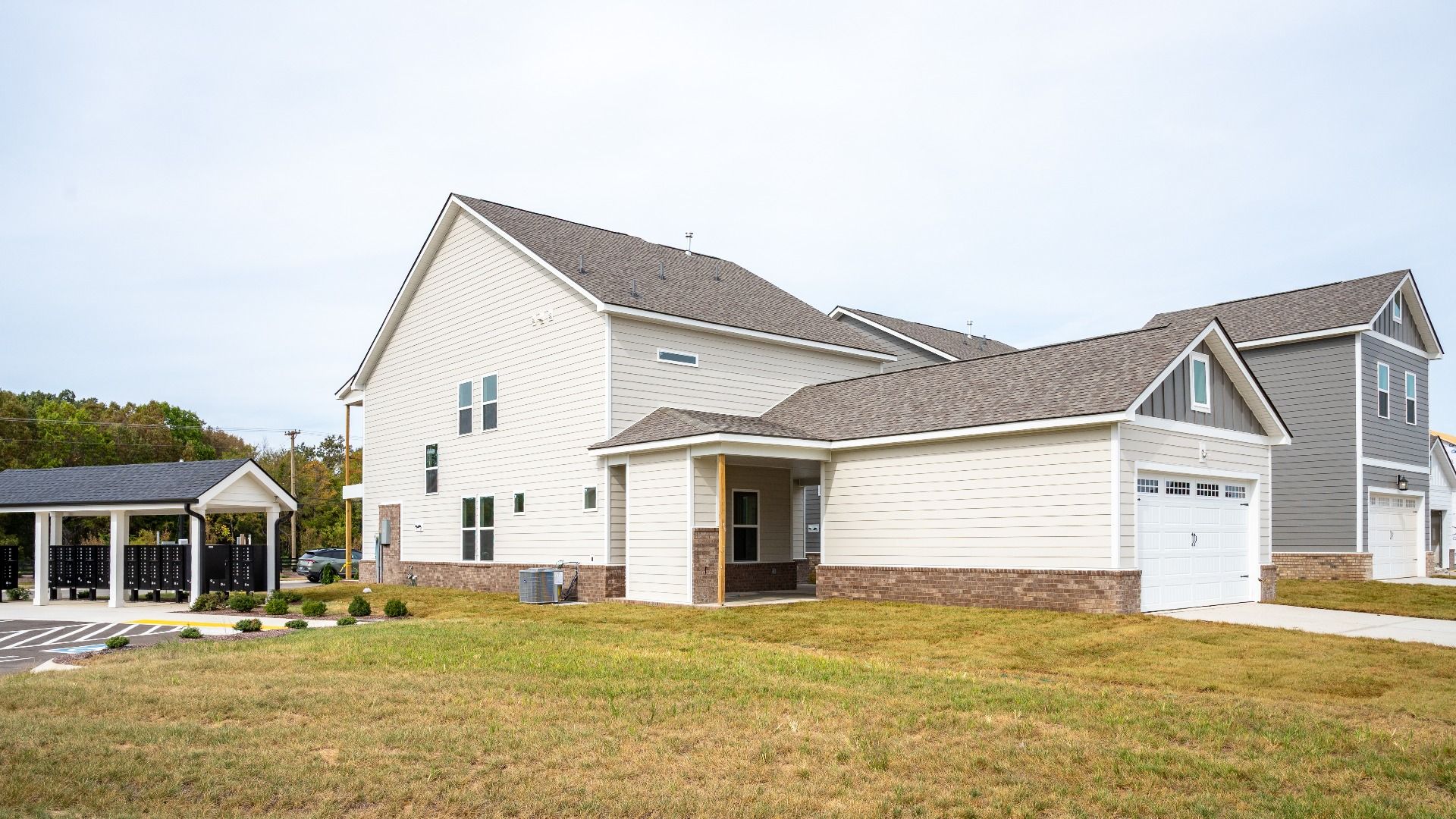 Rear garage