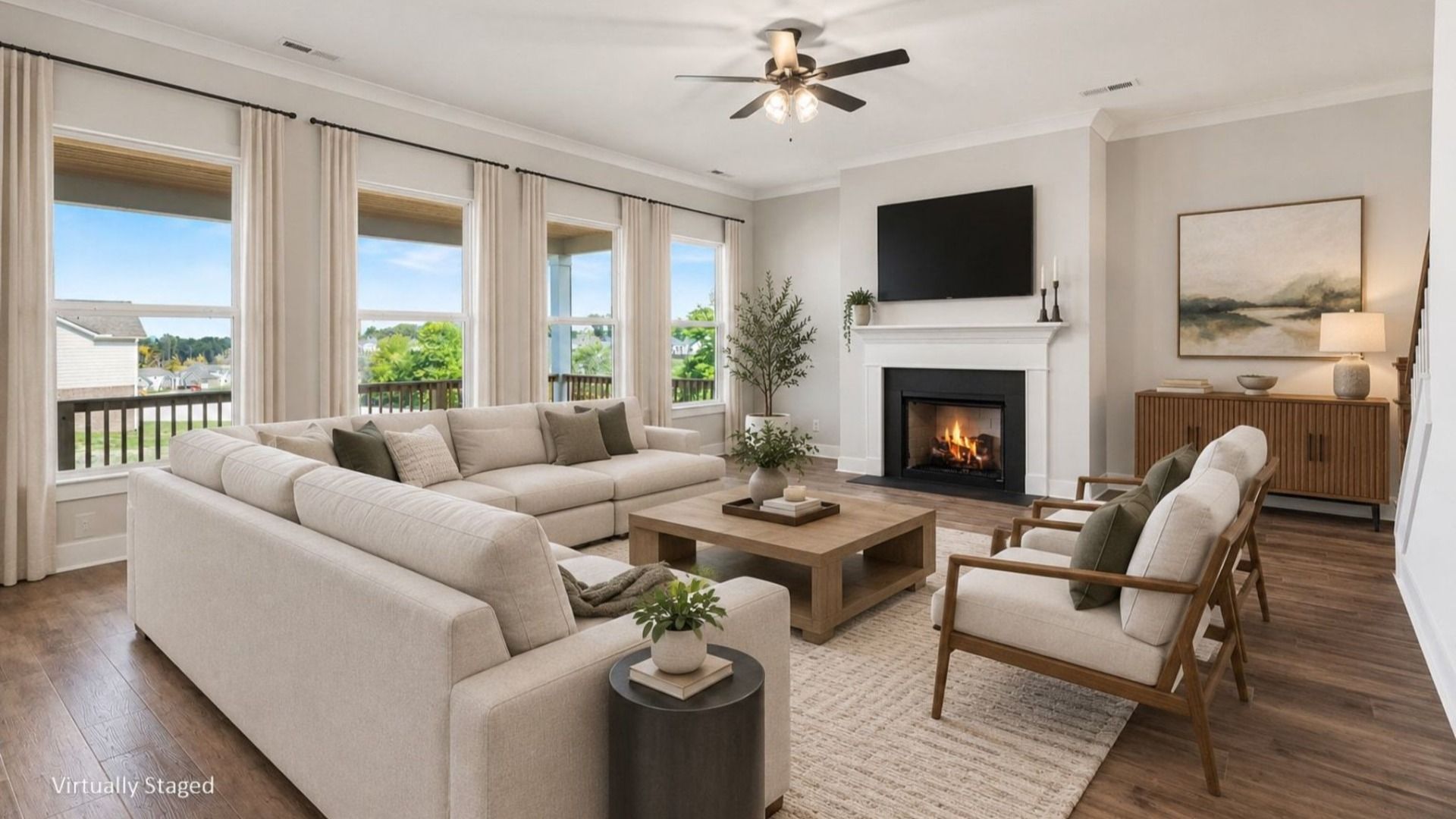 Visually staged image of living area