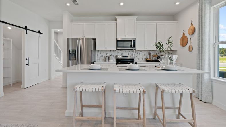 The Ambersweet's generous island makes meal preparation a breeze.