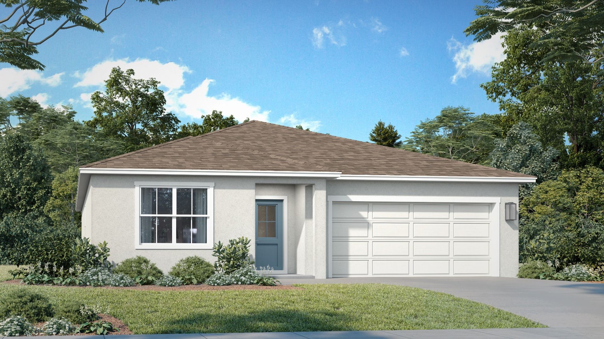 Atwood Traditional Elevation by DRB Homes at Hamilton Bluff, a new construction home community in Haines City, Florida.