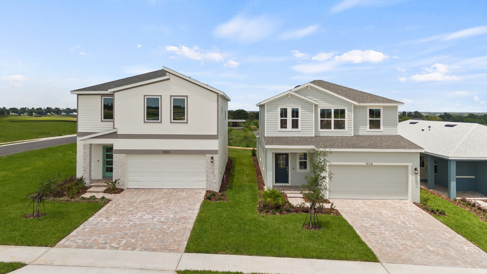 Ponte Vedra and Jupiter at Willowbrook North in Winter Haven, FL all new construction with paver driveways and 2-car garages.