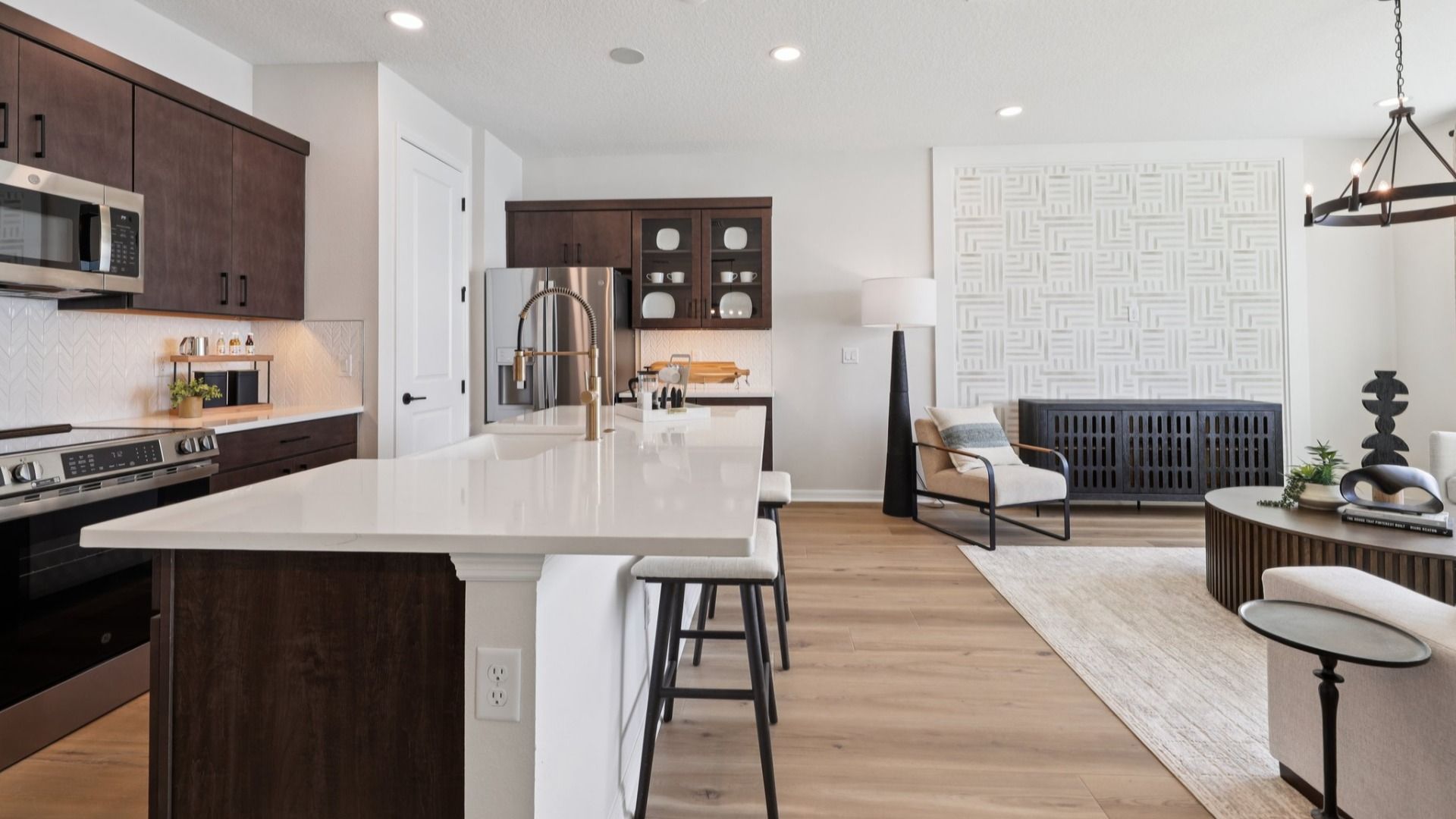 The Living Room and Kitchen