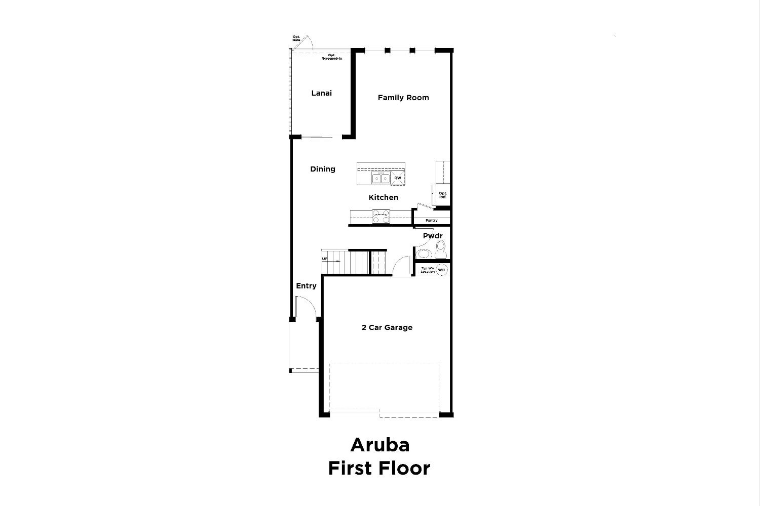 The Aruba Floorplan at Townes at Mirada.