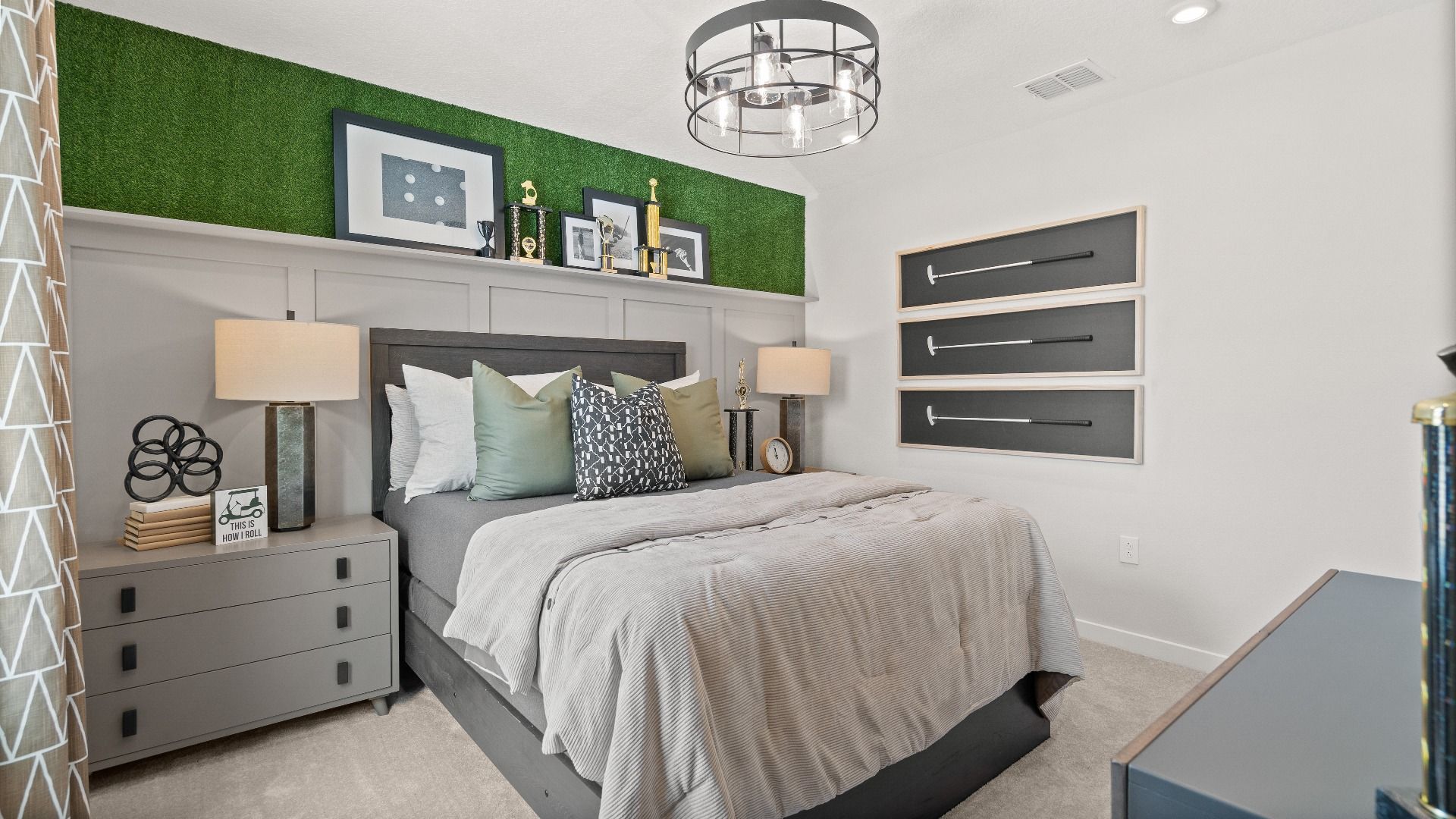 Golf themed second bedroom in the Jupiter Model in Grasslands West.