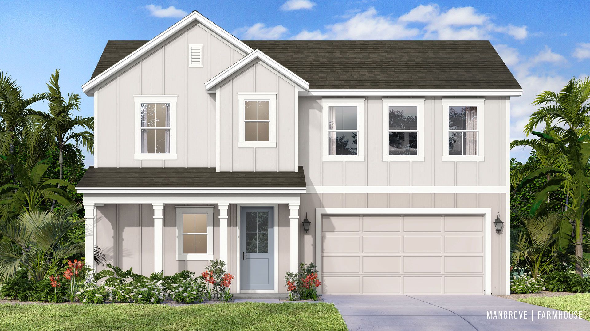 Rustic charm meets modern design in the Mangrove Farmhouse—offering spacious living at Trailside in Mount Dora.