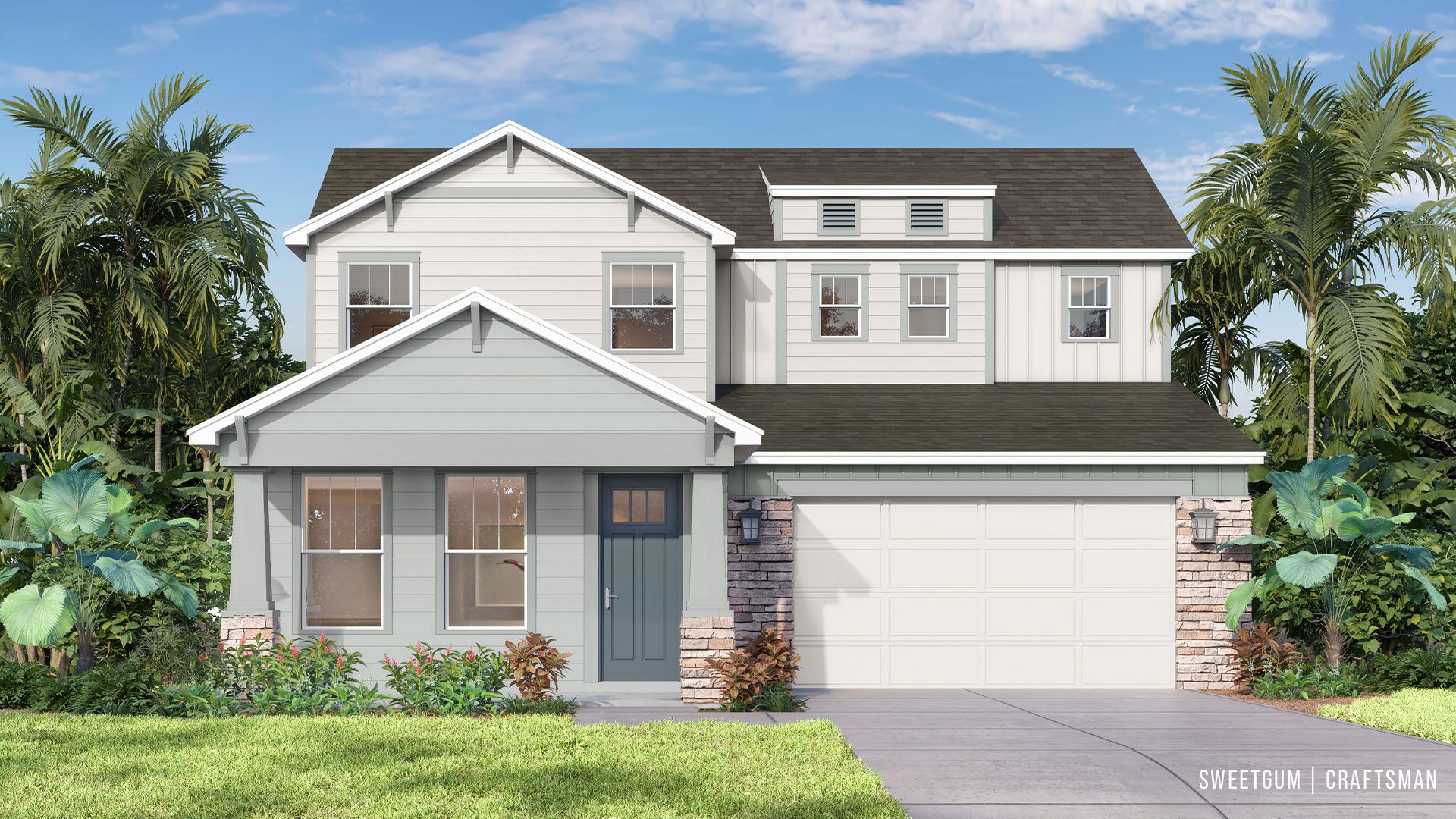 Enjoy the classic architectural details of the Sweetgum Craftsman—perfect for front porch living in Trailside.