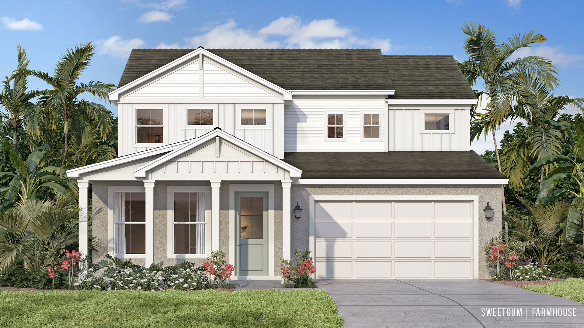 The Sweetgum in Farmhouse elevation blends rustic charm with modern function at Trailside in Mount Dora.
