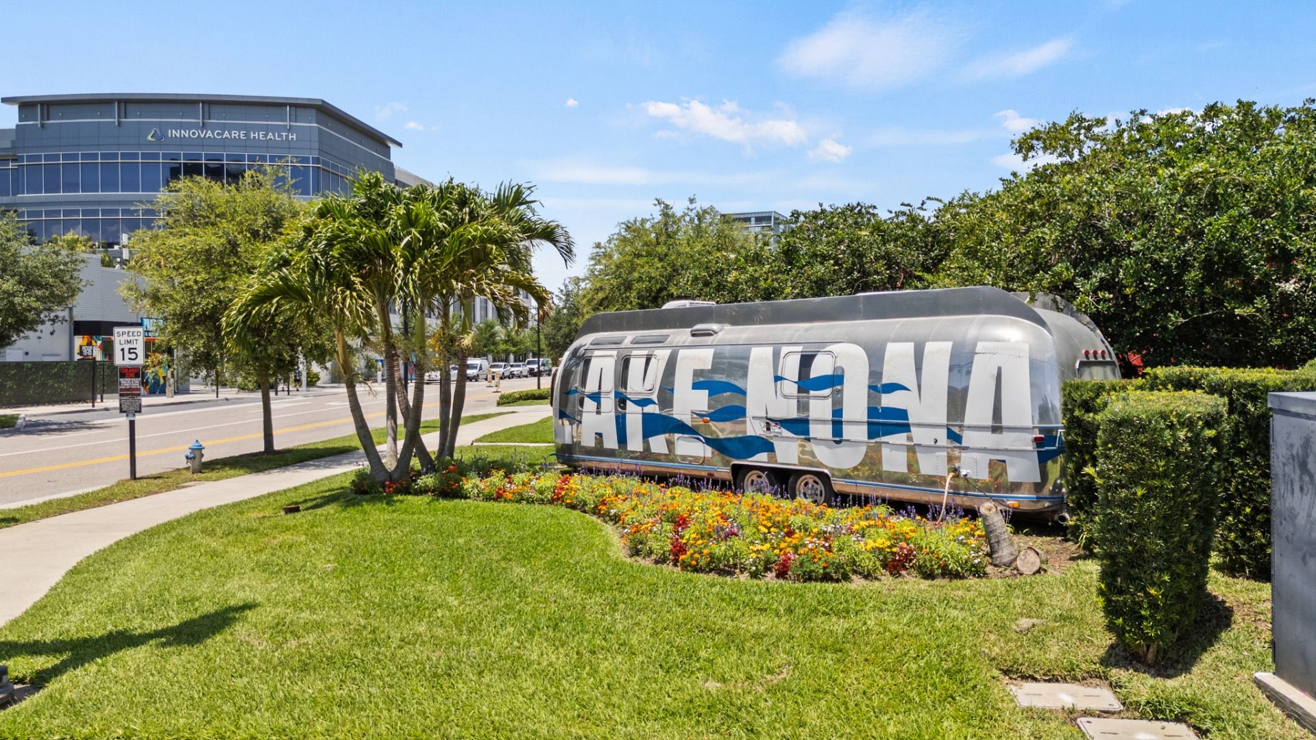 Lake Nona Airstream trailer landmark in Orlando, FL — an iconic photo spot near Lake Nona Town Center.