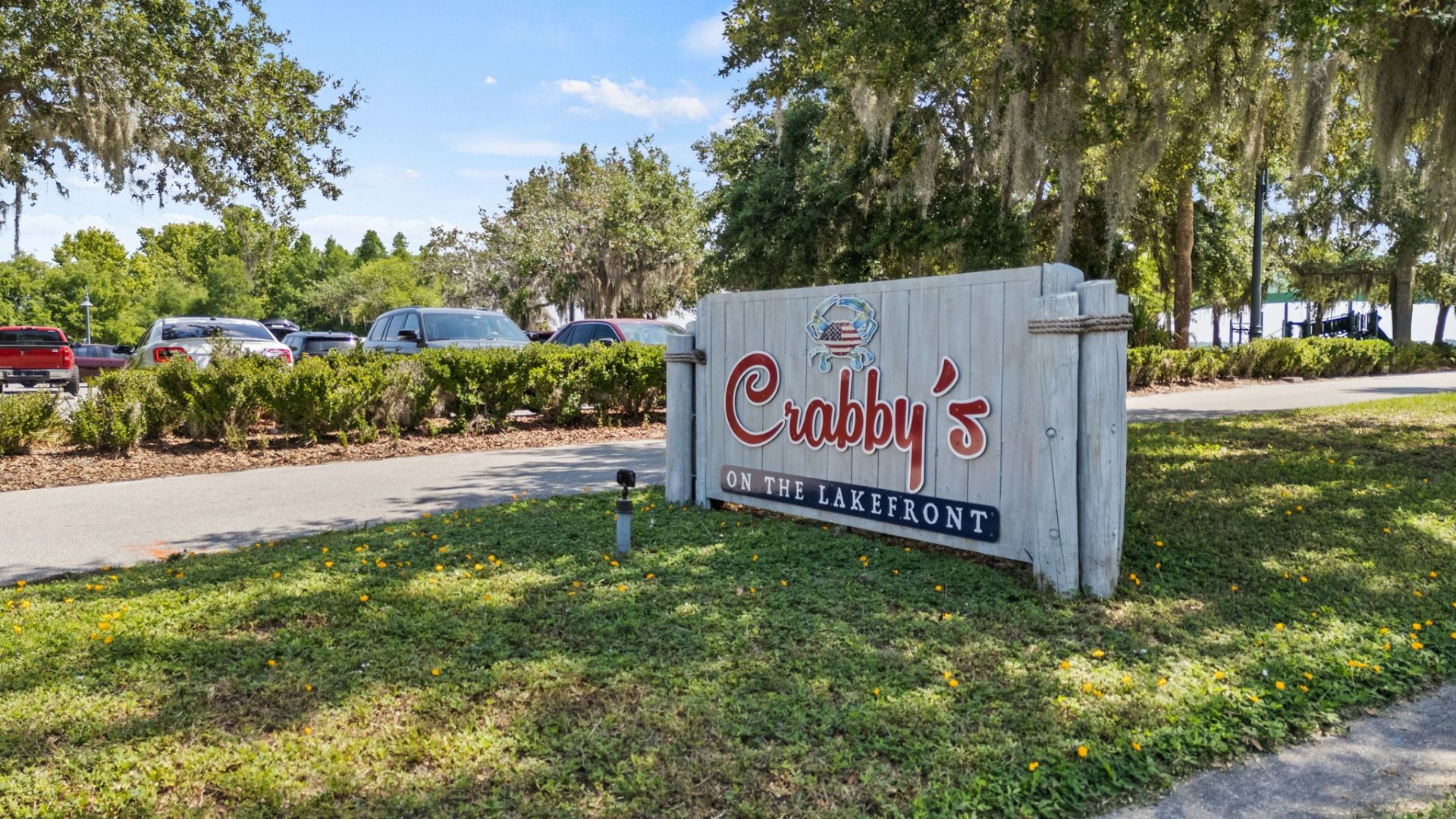 Crabby’s on the Lakefront — a St. Cloud favorite for waterfront dining near Lakefront Park near DRB Homes Cyrene at Harmony.