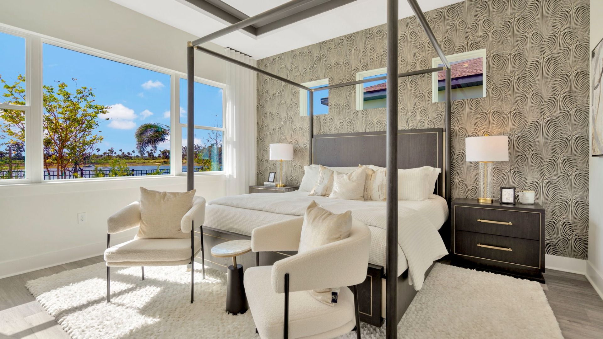 The Primary Bedroom of a DRB Homes Grand Eider model, which is a home plan offered at Serengeti in Spring Hill, FL.