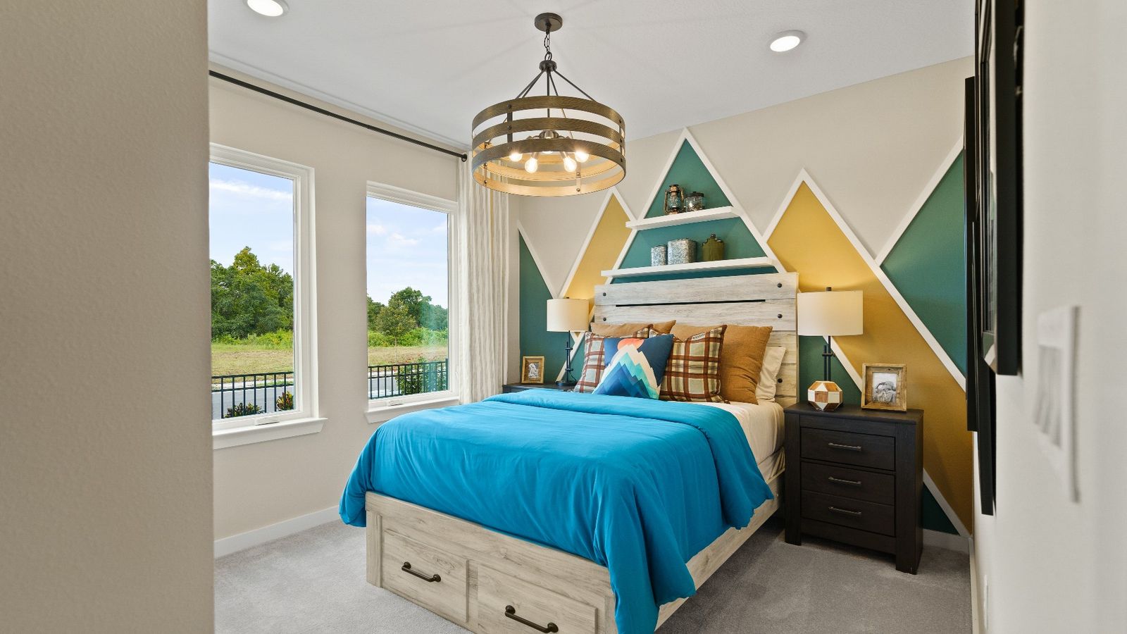 Castaway Modern Model Staged Bedroom Willowbrook North DRB Homes in Winter Haven FL