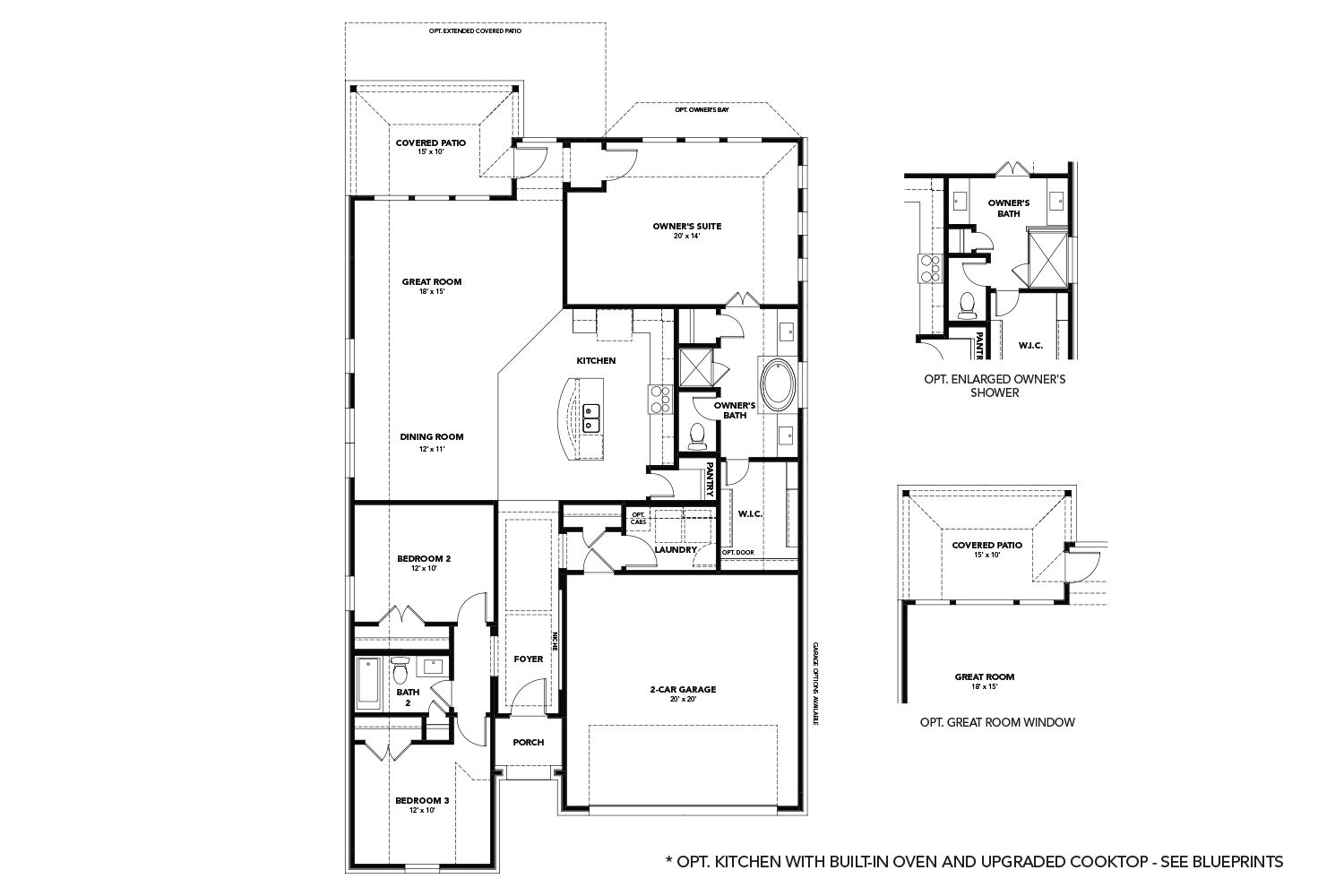 Explore luxurious residential design with this 3-bedroom, 2-bath single-family home layout.