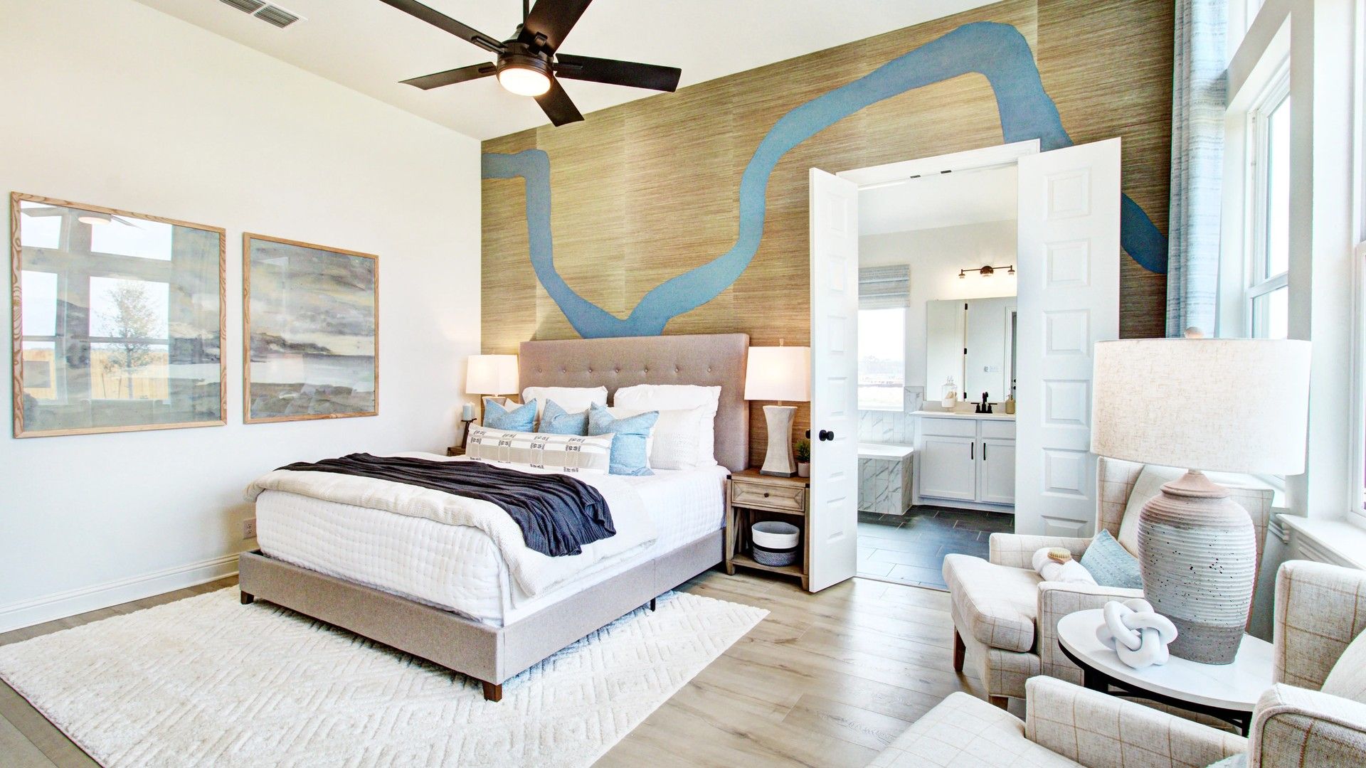 Discover modern elegance with abstract wall art and luxurious finishes in Veranda community's exquisite retreat.