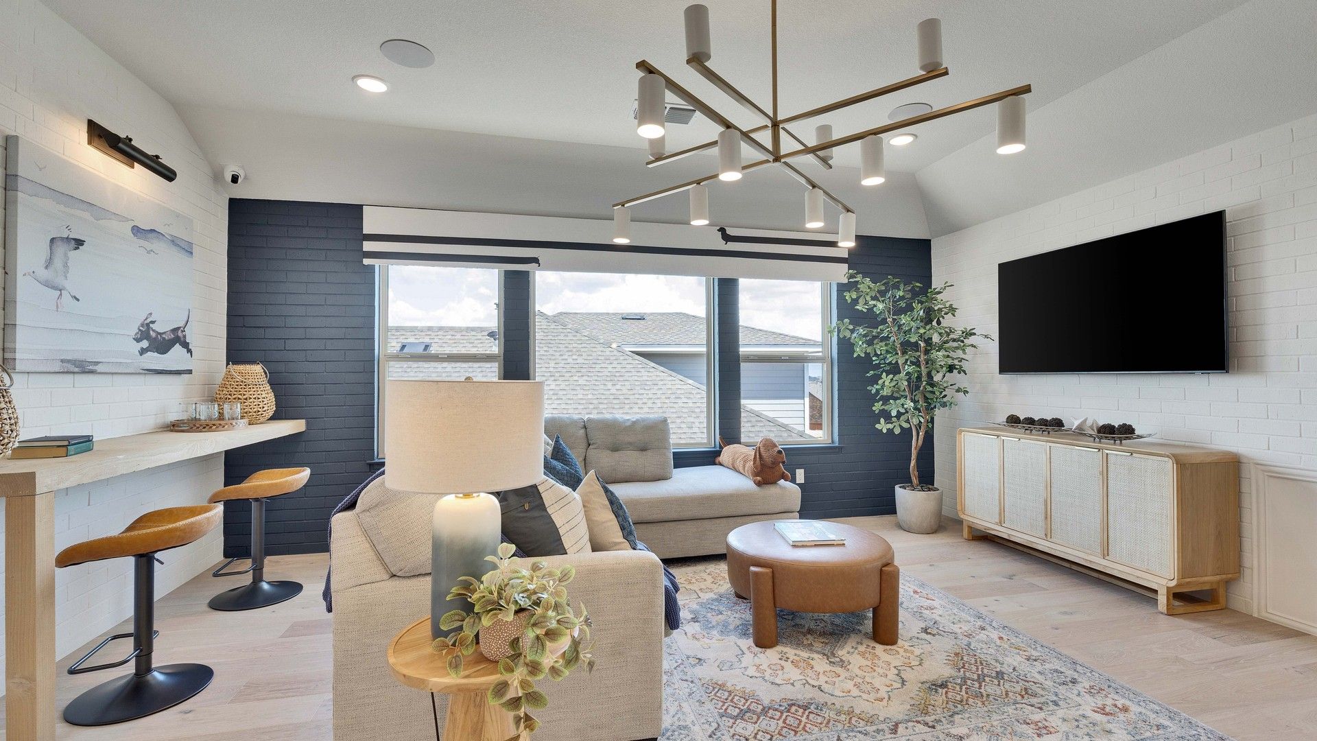 Experience elegance with high ceilings, bespoke chandelier, and rich textures, nestled in Sunfield's prime locale.