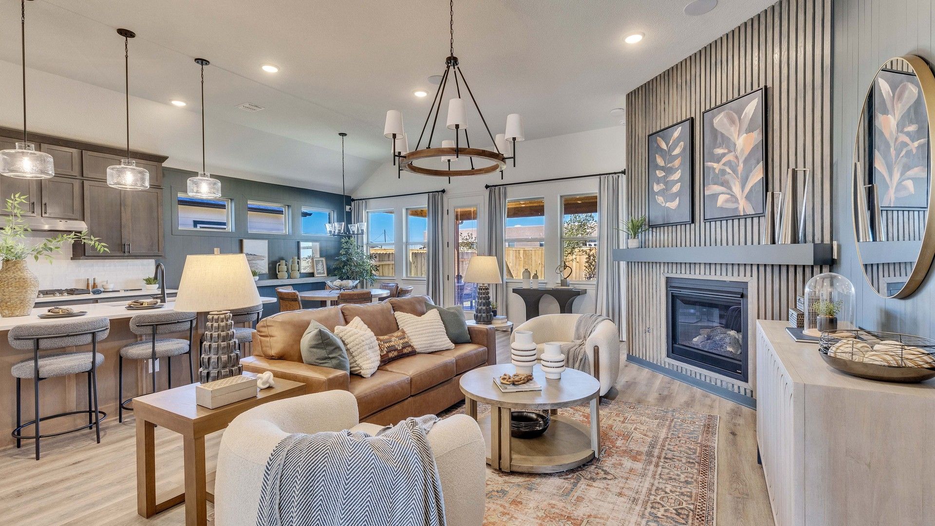 Experience rich wood paneling and sophisticated lighting in this Briarwood home. Luxurious and inviting design elements.