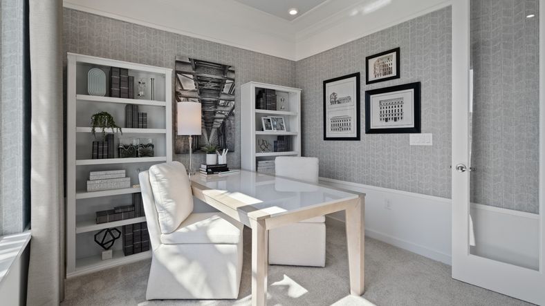 Trinity Place Staged Model Ambersweet Front Office Space by DRB Homes in Saint Cloud FL