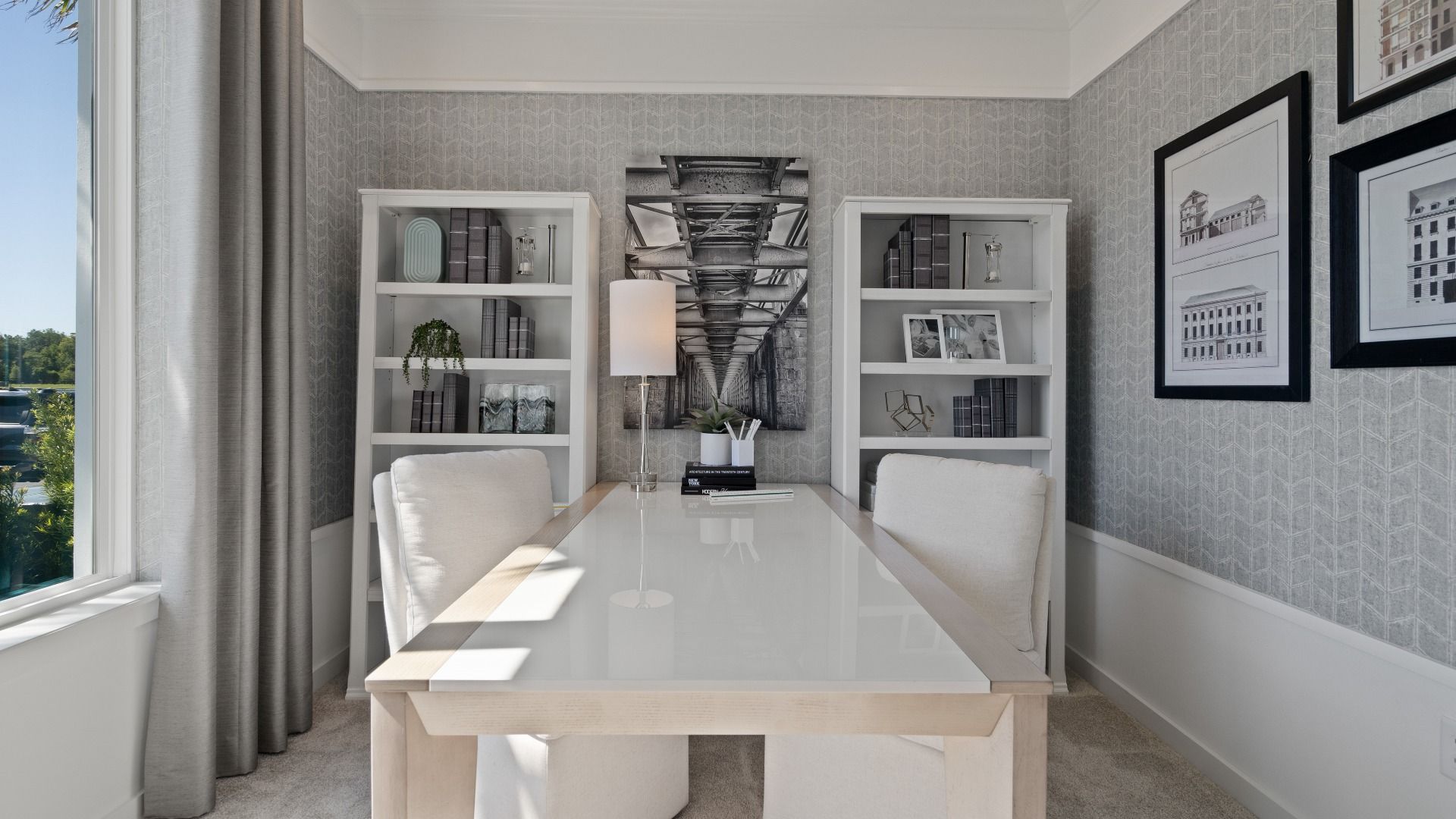 Trinity Place Staged Model Ambersweet Front Office Space by DRB Homes in Saint Cloud FL