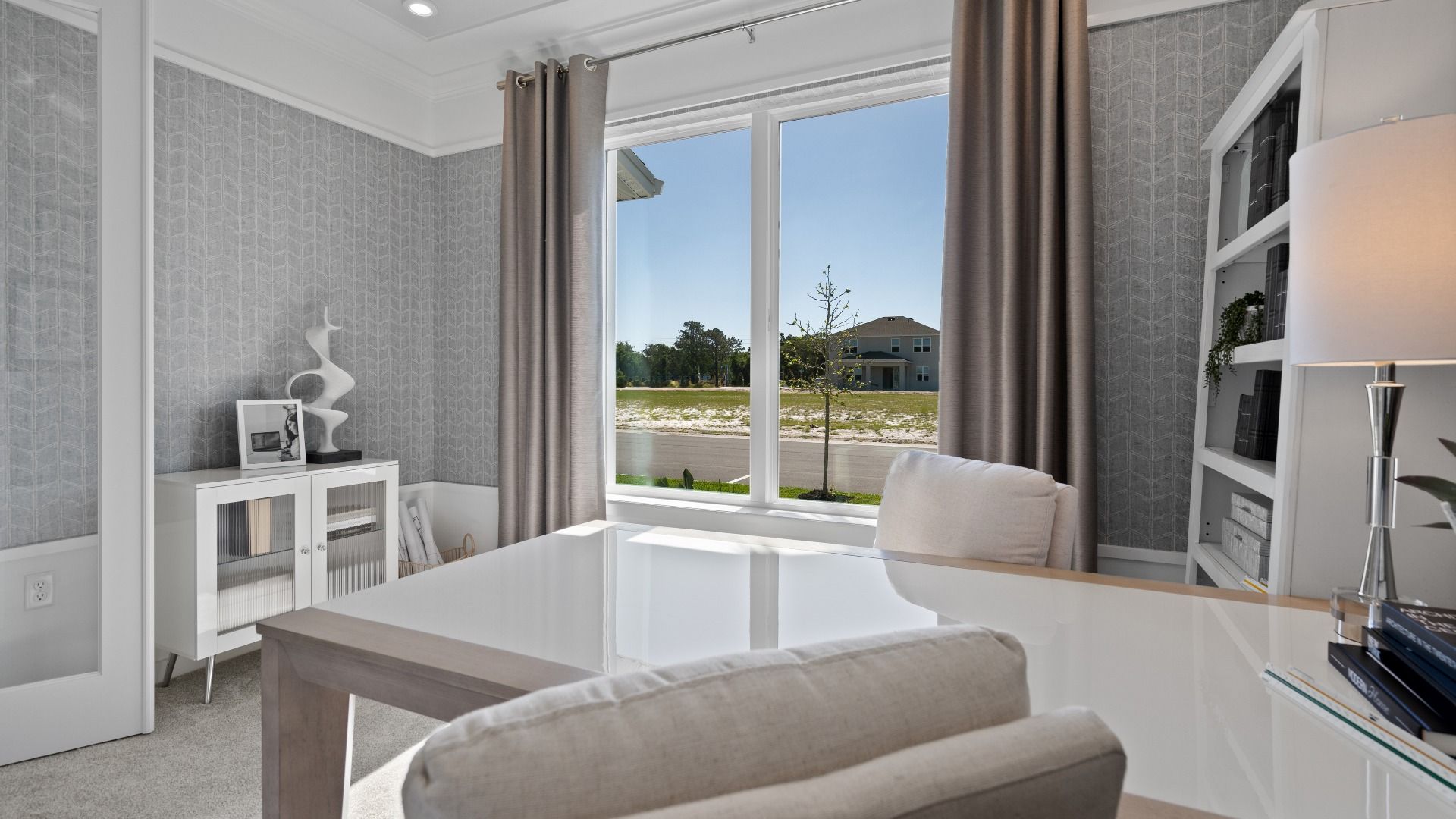 Trinity Place Staged Model Ambersweet Front Office Space by DRB Homes in Saint Cloud FL