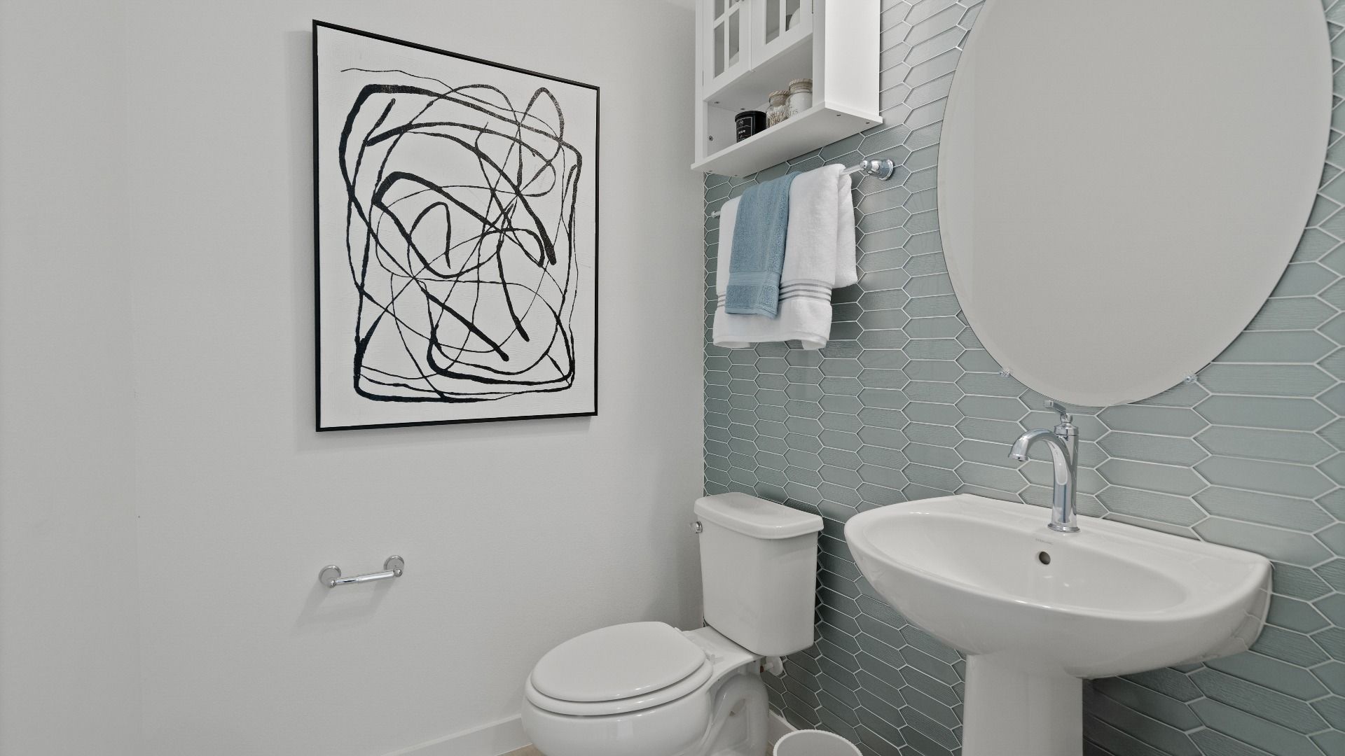 Trinity Place Staged Model Ambersweet Guest Bath by DRB Homes in Saint Cloud FL