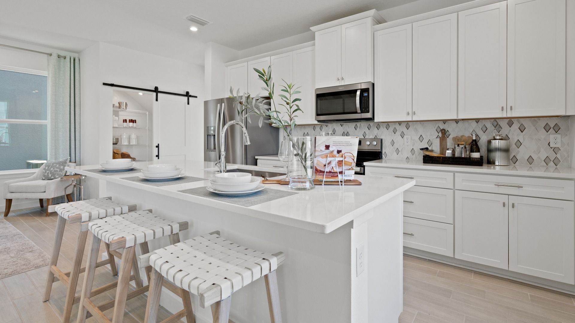 Trinity Place Staged Model Ambersweet Kitchen by DRB Homes in Saint Cloud FL