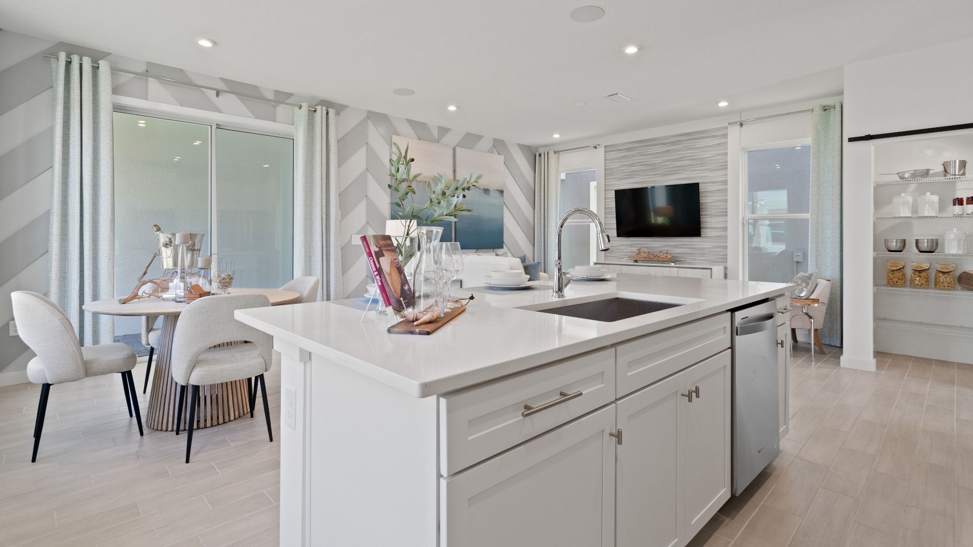 Trinity Place Staged Model Ambersweet Kitchen by DRB Homes in Saint Cloud FL