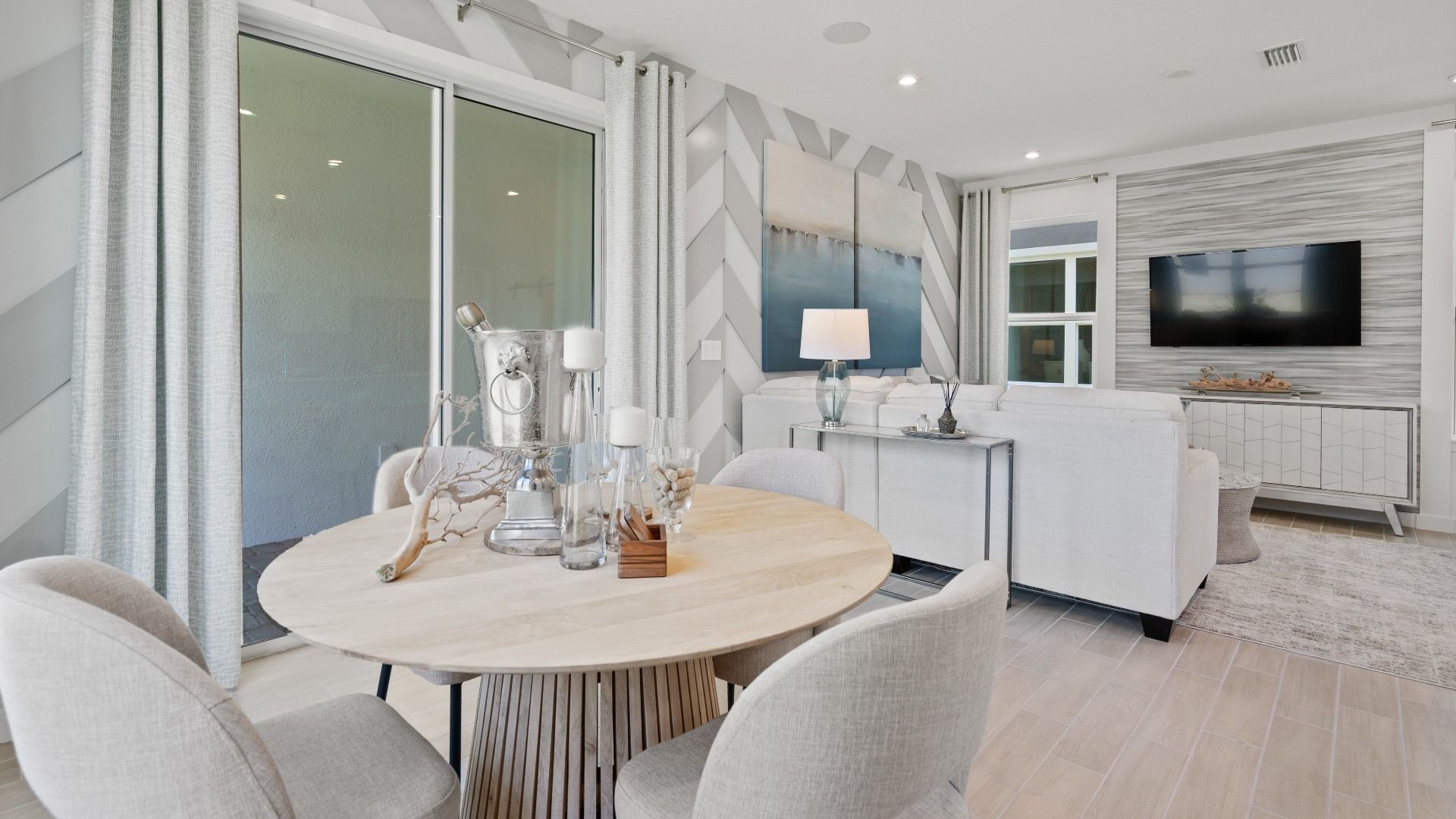 Trinity Place Staged Model Ambersweet Dining Area by DRB Homes in Saint Cloud FL