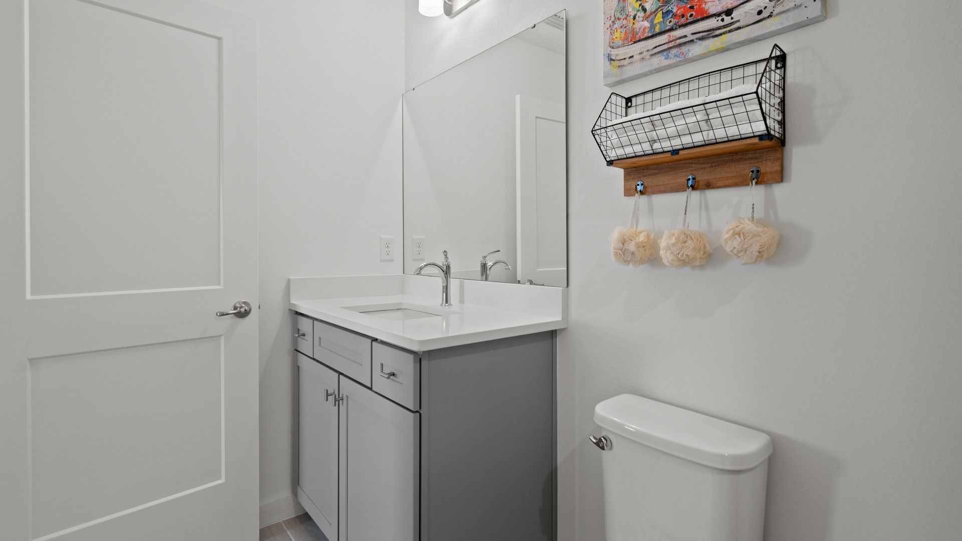 Trinity Place Staged Model Ambersweet Loft Bathroom by DRB Homes in Saint Cloud FL