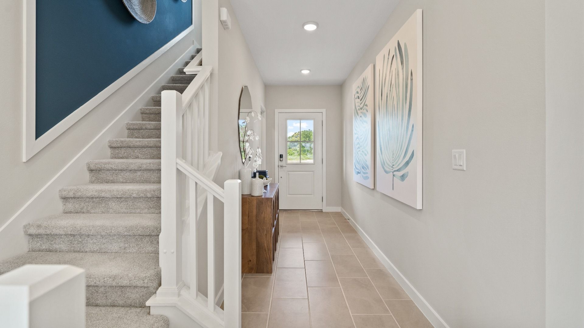 Ponte Vedra Model Home Stairs and Entry Interior at Willowbrook North by DRB Homes in Winter Haven FL