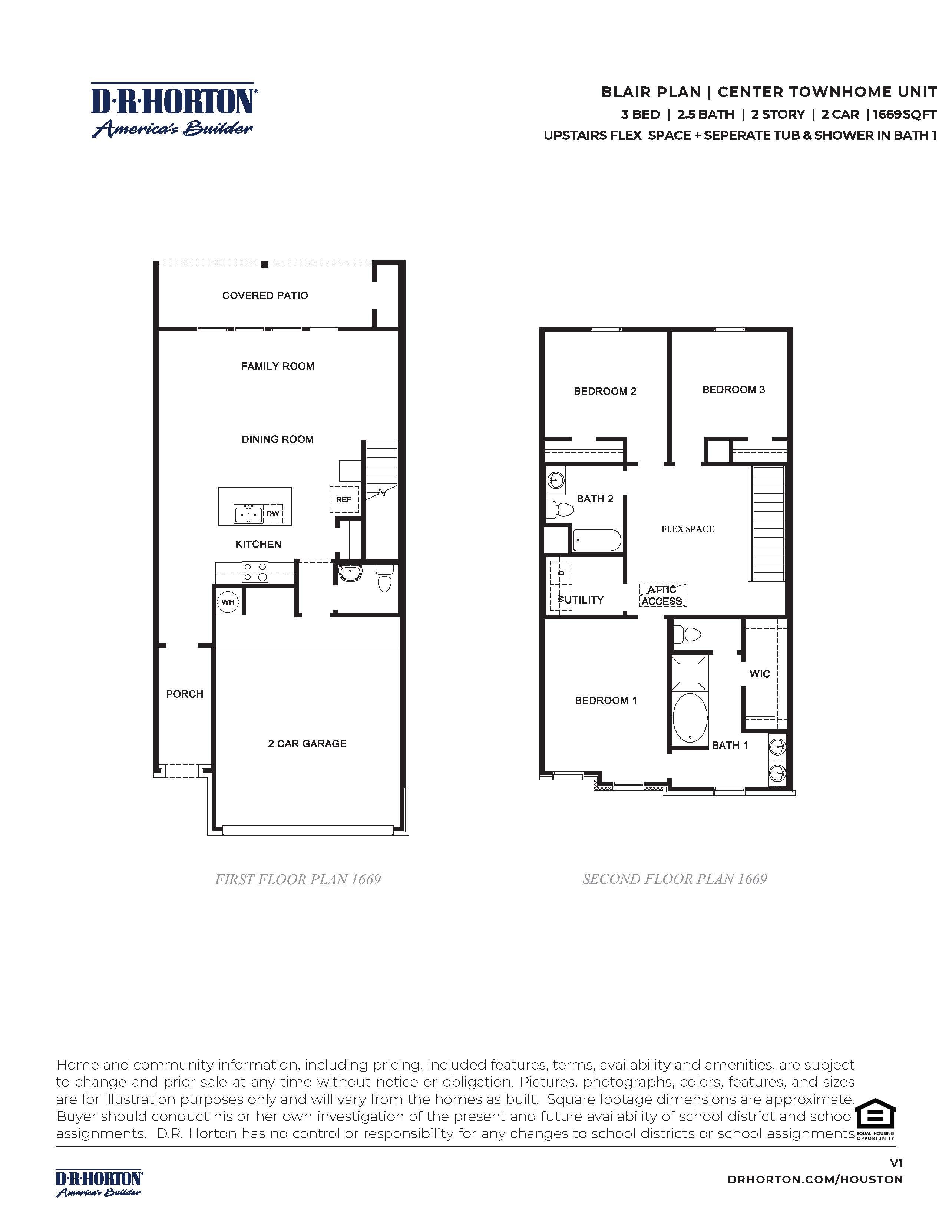 Blair - Alexander Townhomes: Pearland, Texas - D.R. Horton Basic