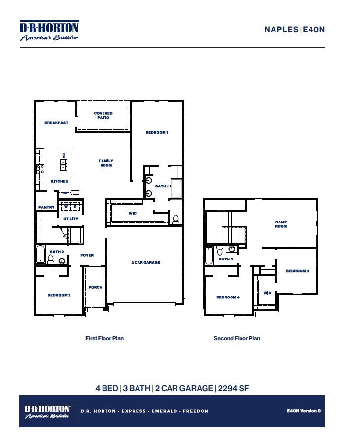 Plan E40N (Horton-e) - Sunterra: Katy, Texas - D.R. Horton Basic