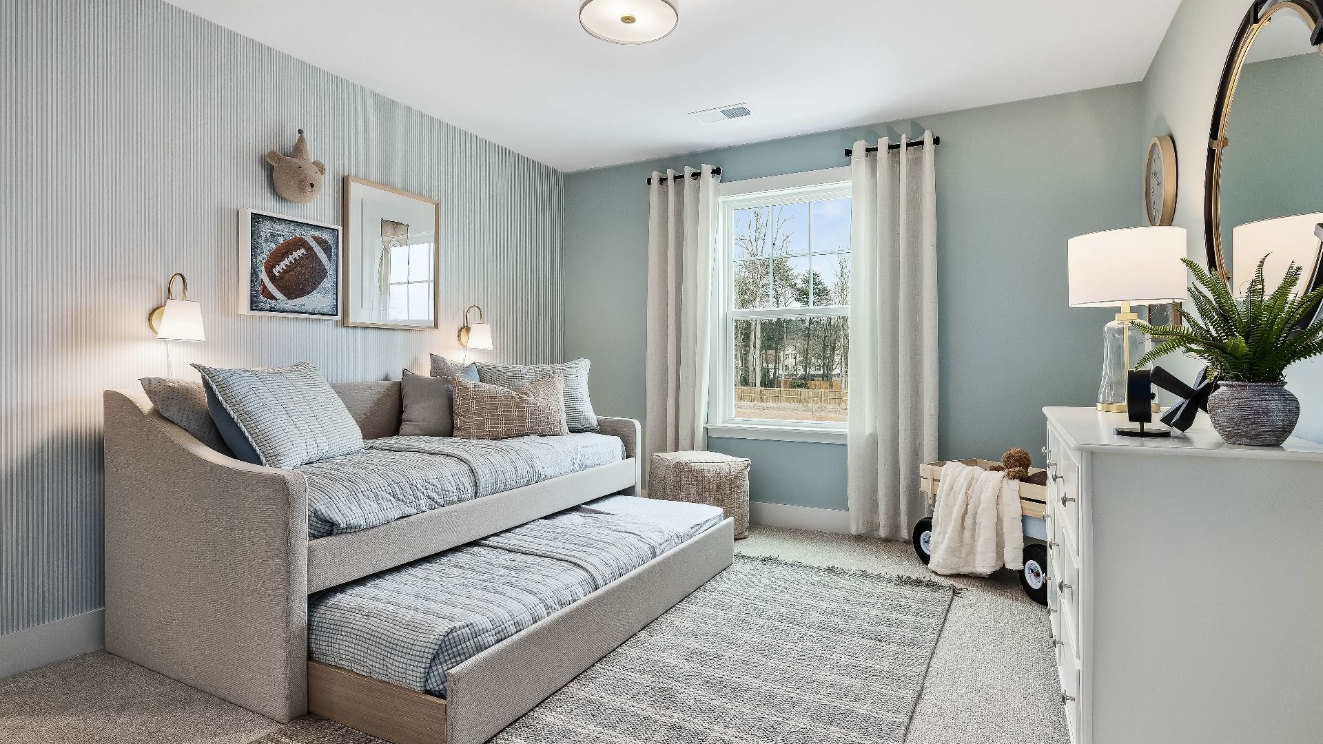 Stonefield home plan generously sized secondary bedroom with closet