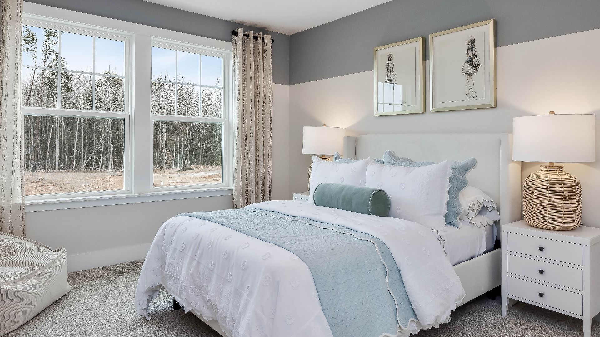 Stonefield home plan generously sized secondary bedroom with closet