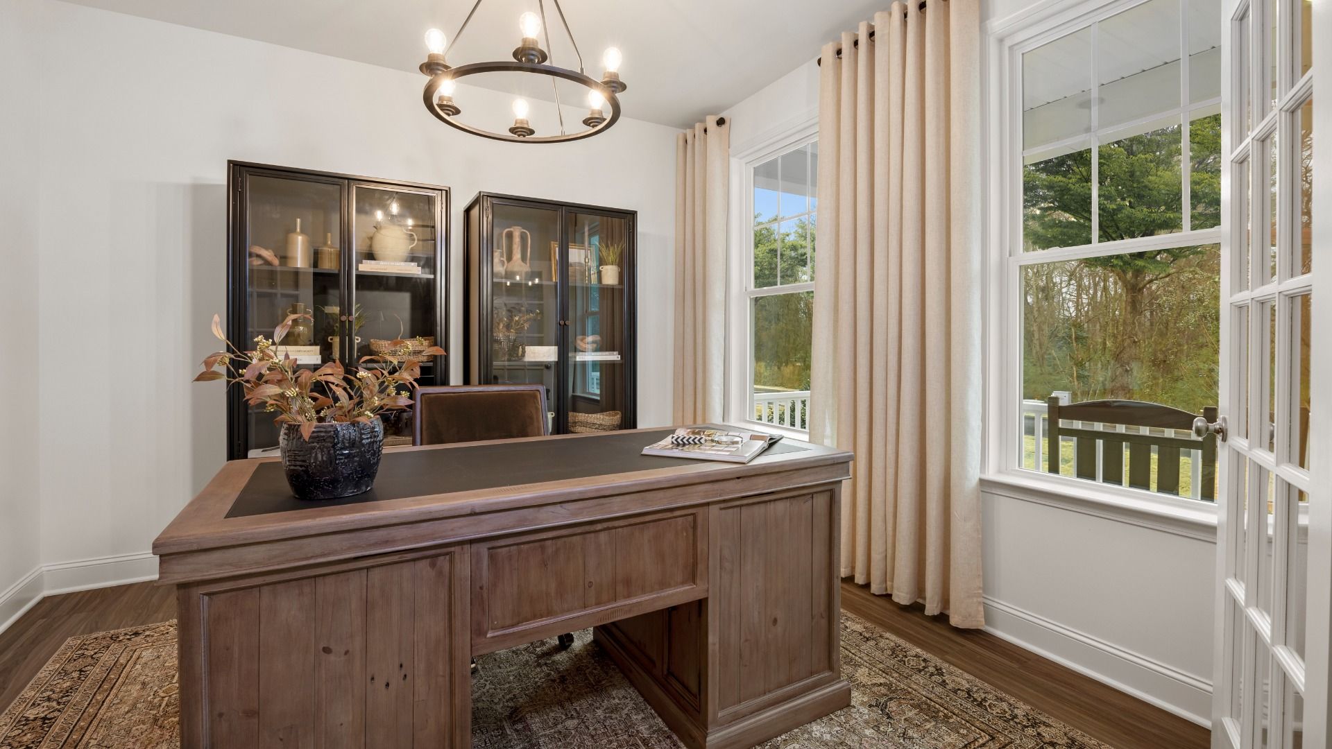Townsend home plan study off of entry with french doors
