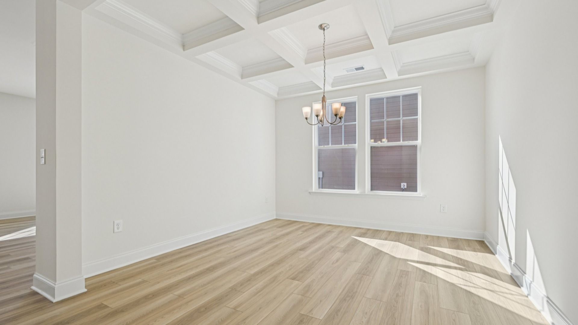 Wagener home plan formal dining room with coffered ceilings