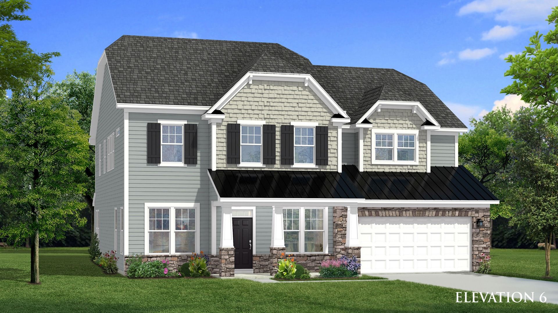 Elevation 6 rendering of the Stonehaven home plan by DRB Homes