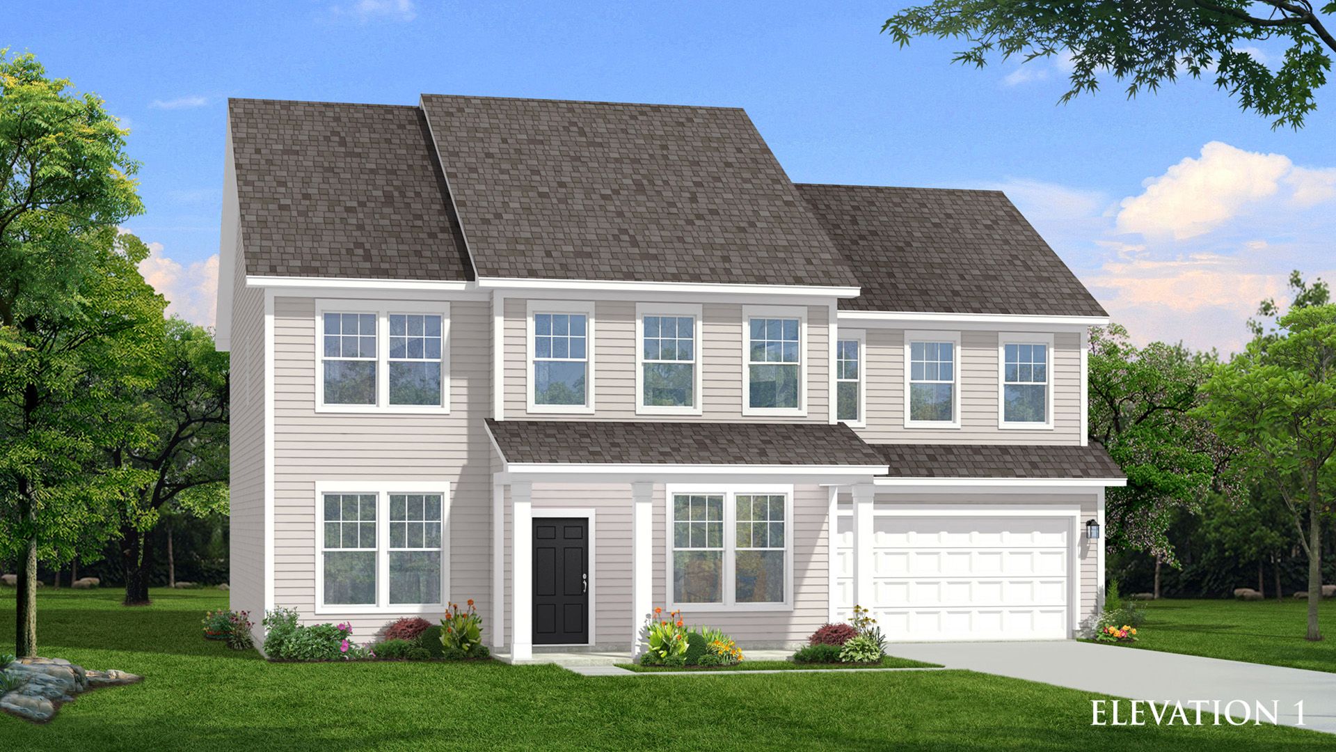 Elevation 1 rendering of the Townsend home plan by DRB Homes