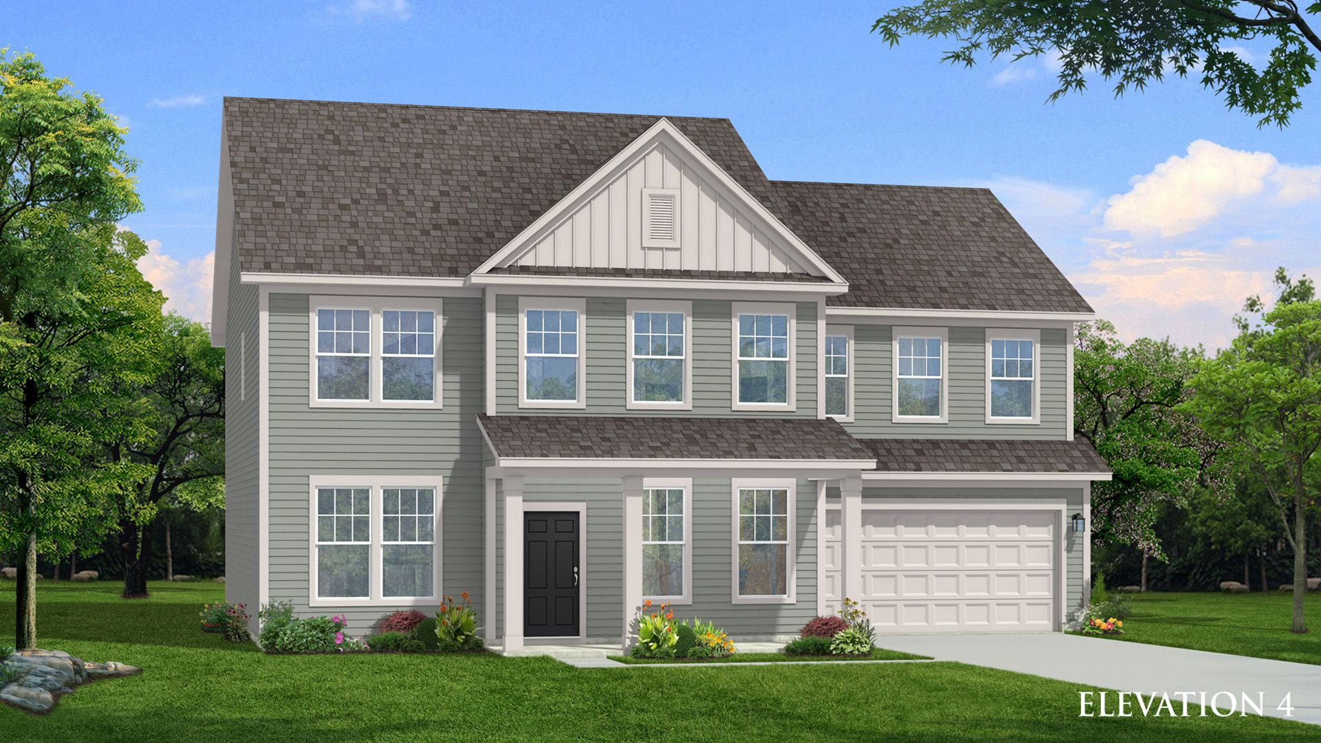 Elevation 4 rendering of the Townsend home plan by DRB Homes
