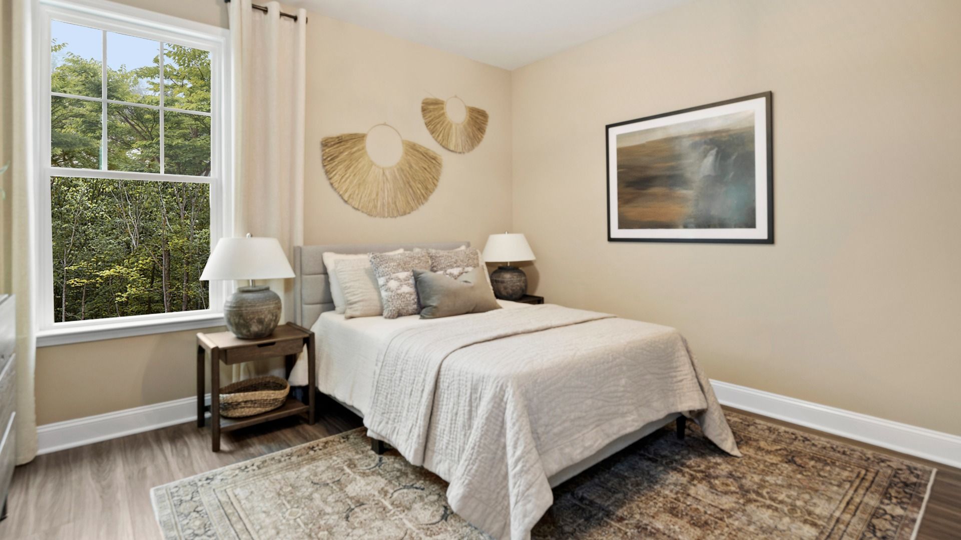 Townsend home plan secondary bedroom/guest suite with closet and natural lighting