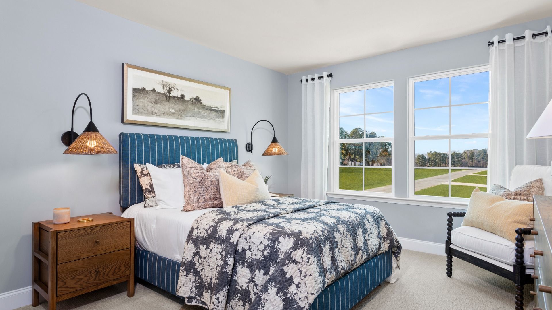 Stonefield home plan generously sized secondary bedroom with closet
