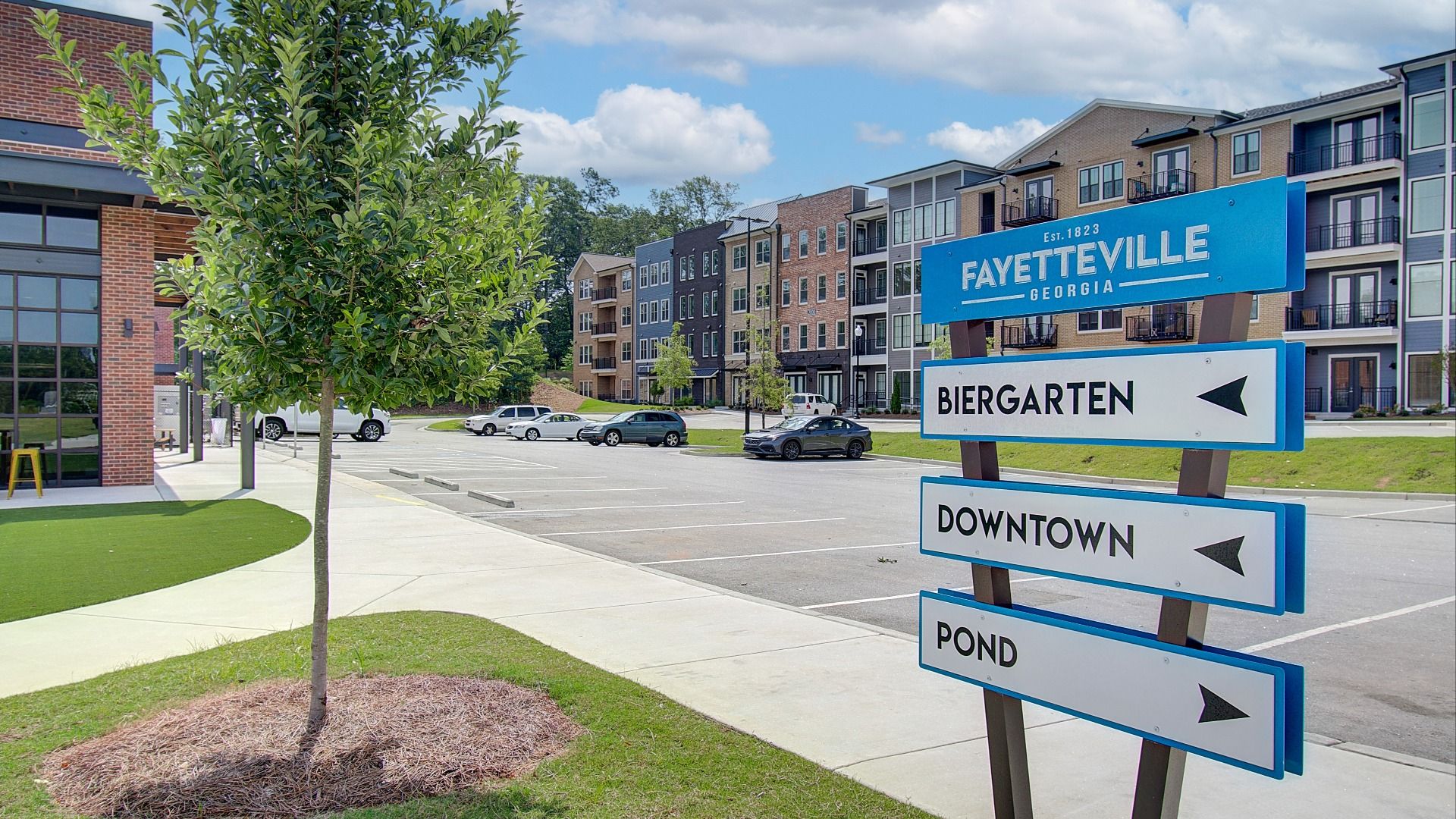 City Center Park directional sign in Fayetteville, GA.