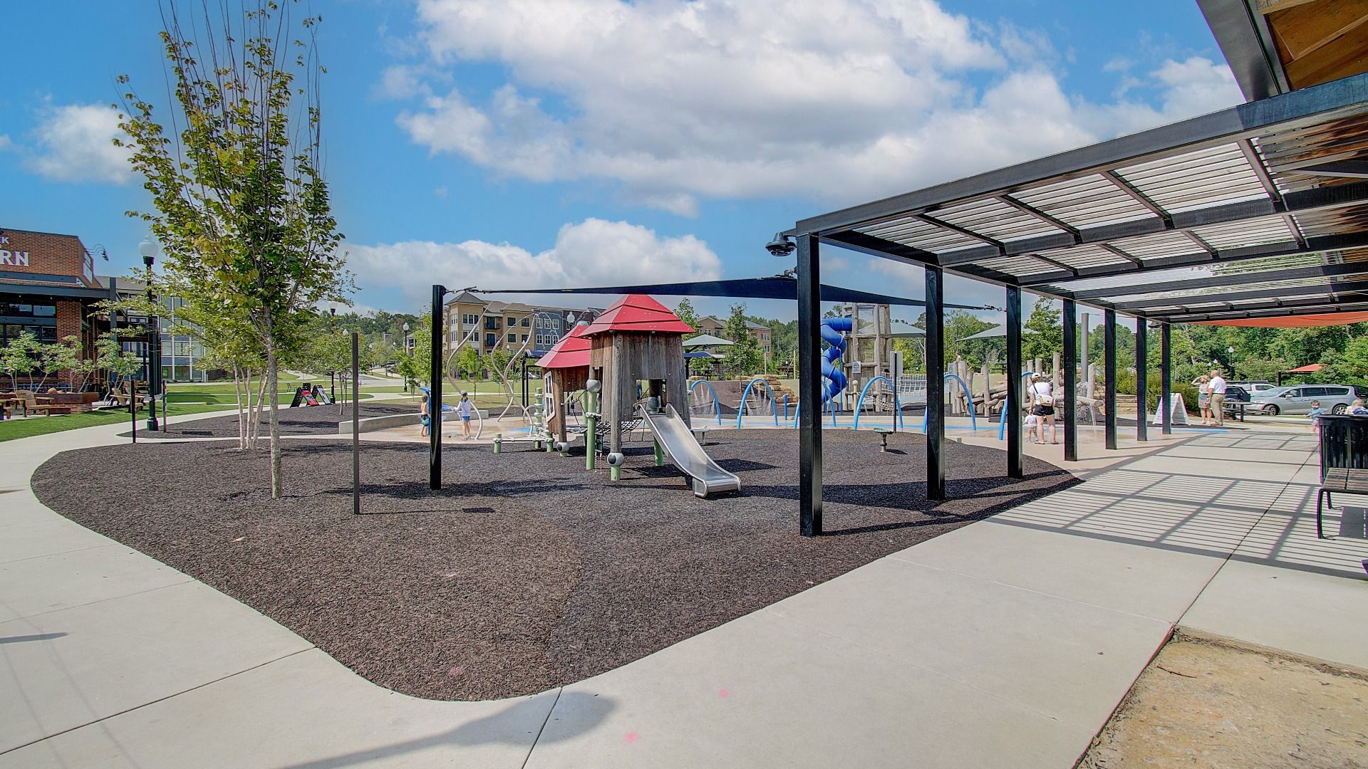 City Center Park with public playground in Fayetteville, GA.