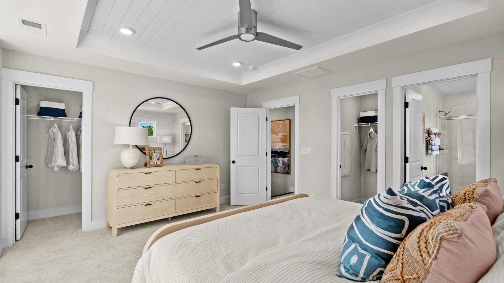 The Brookgreen primary suite at Seabreeze offers space, style, and everyday luxury.