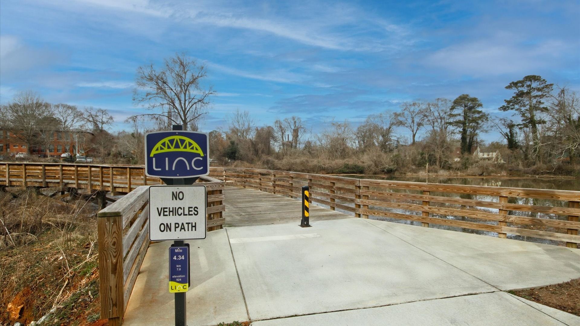 Scenic LINC trail pedestrian path in Newnan, GA near Daybreak community.