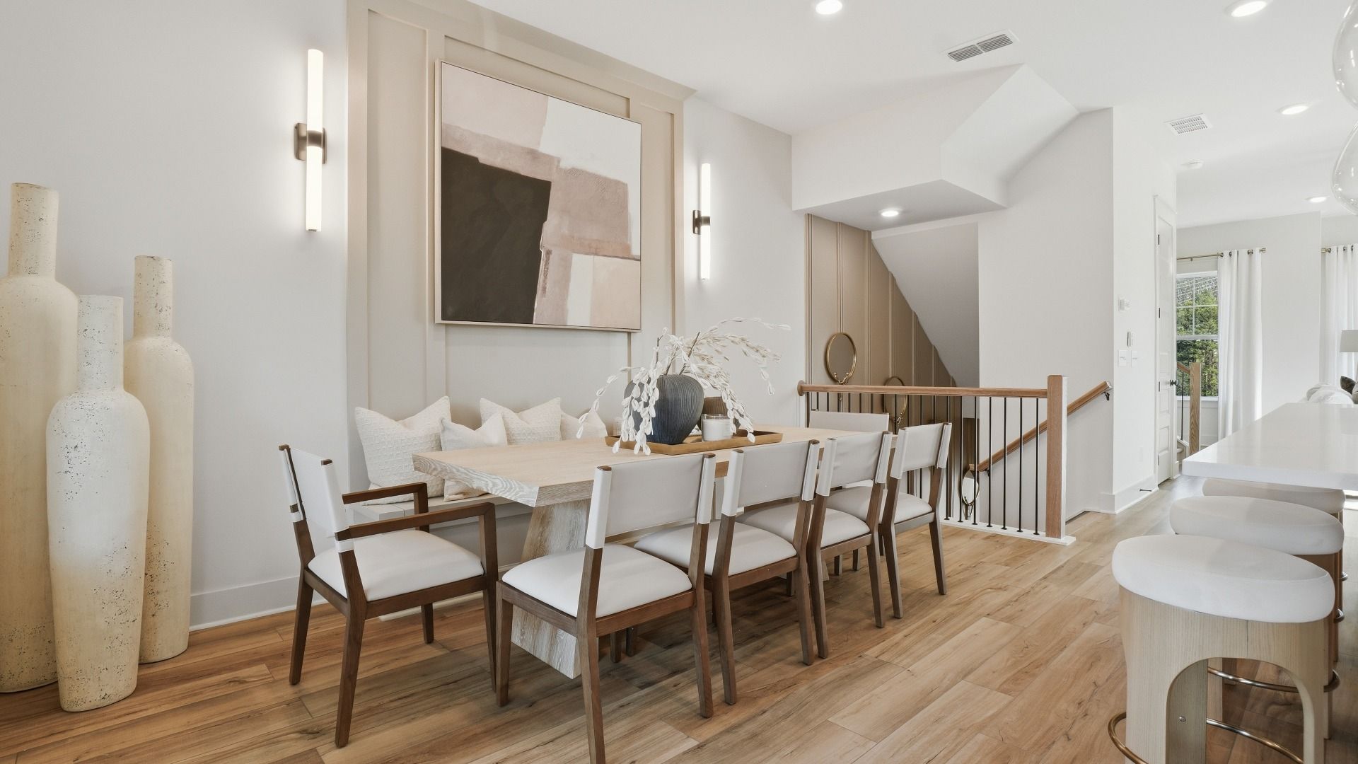 Seaton breakfast area with ample seating room and LVP flooring at Barrett Pointe in Kennesaw, GA.