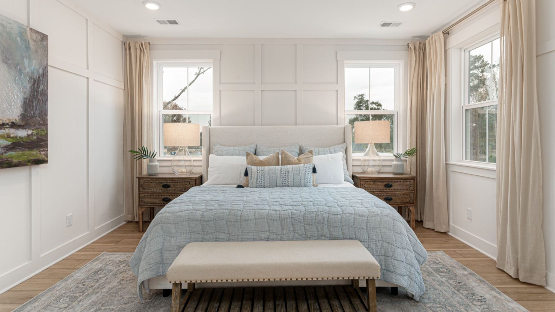 spacious owners suite king bed and sitting room