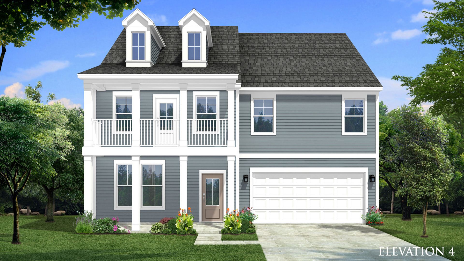 Jordan - Elevation 4 (with Optional bedroom 5/bath 3 over garage)